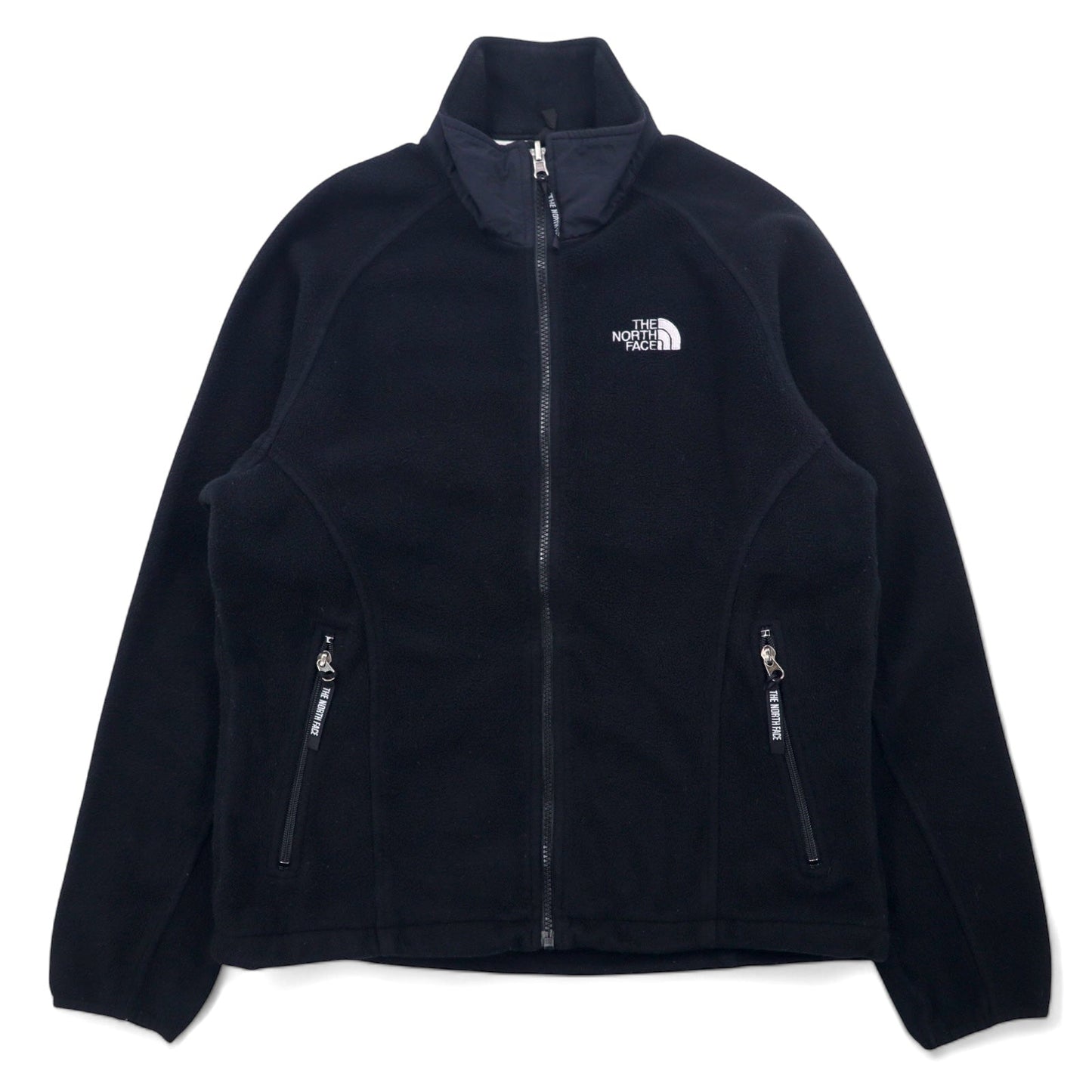 THE NORTH FACE Polartec Fleece Jacket, Size M, Black, Polyester, Center Logo Embroidery, Drawcord
