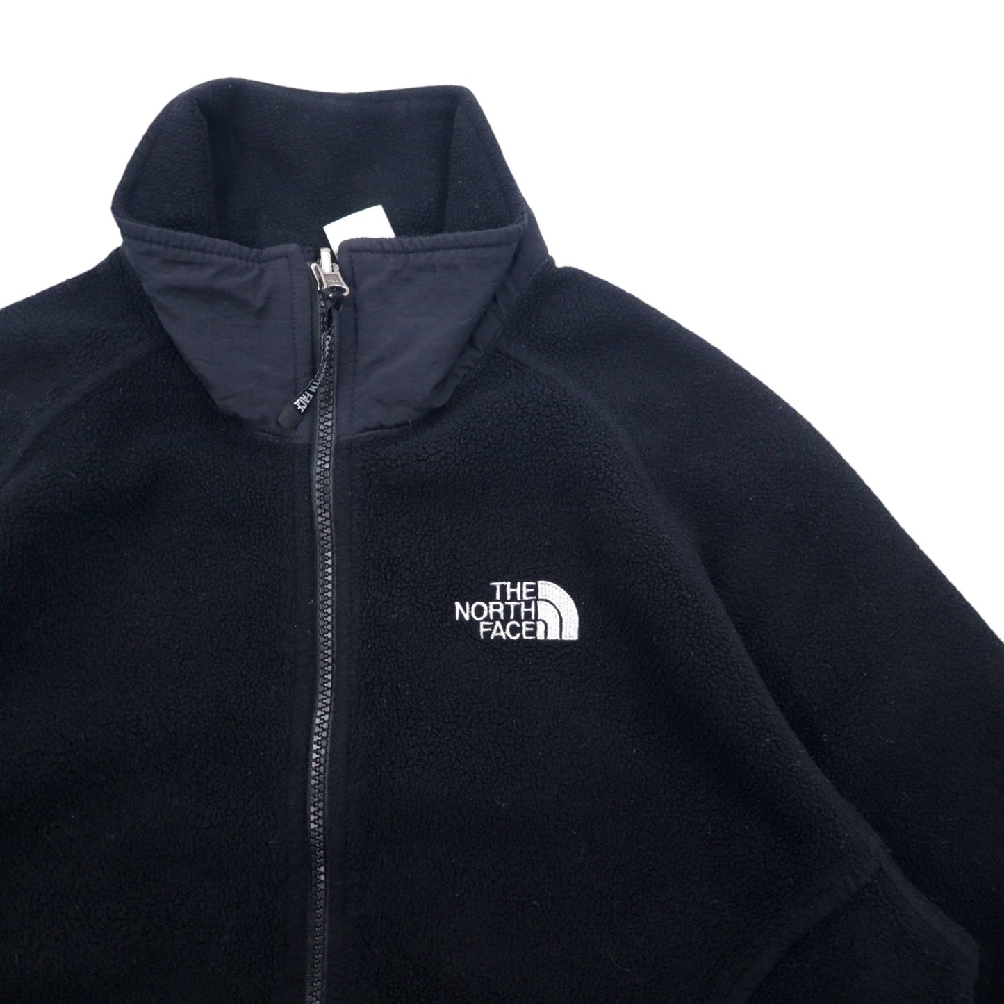THE NORTH FACE Polartec Fleece Jacket, Size M, Black, Polyester, Center Logo Embroidery, Drawcord
