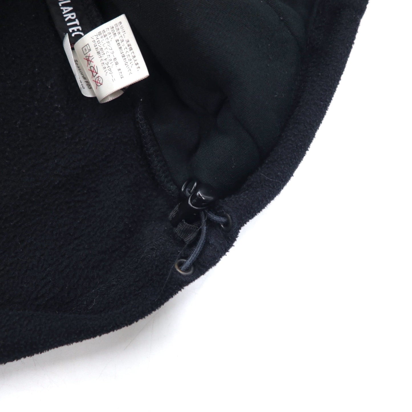 THE NORTH FACE Polartec Fleece Jacket, Size M, Black, Polyester, Center Logo Embroidery, Drawcord