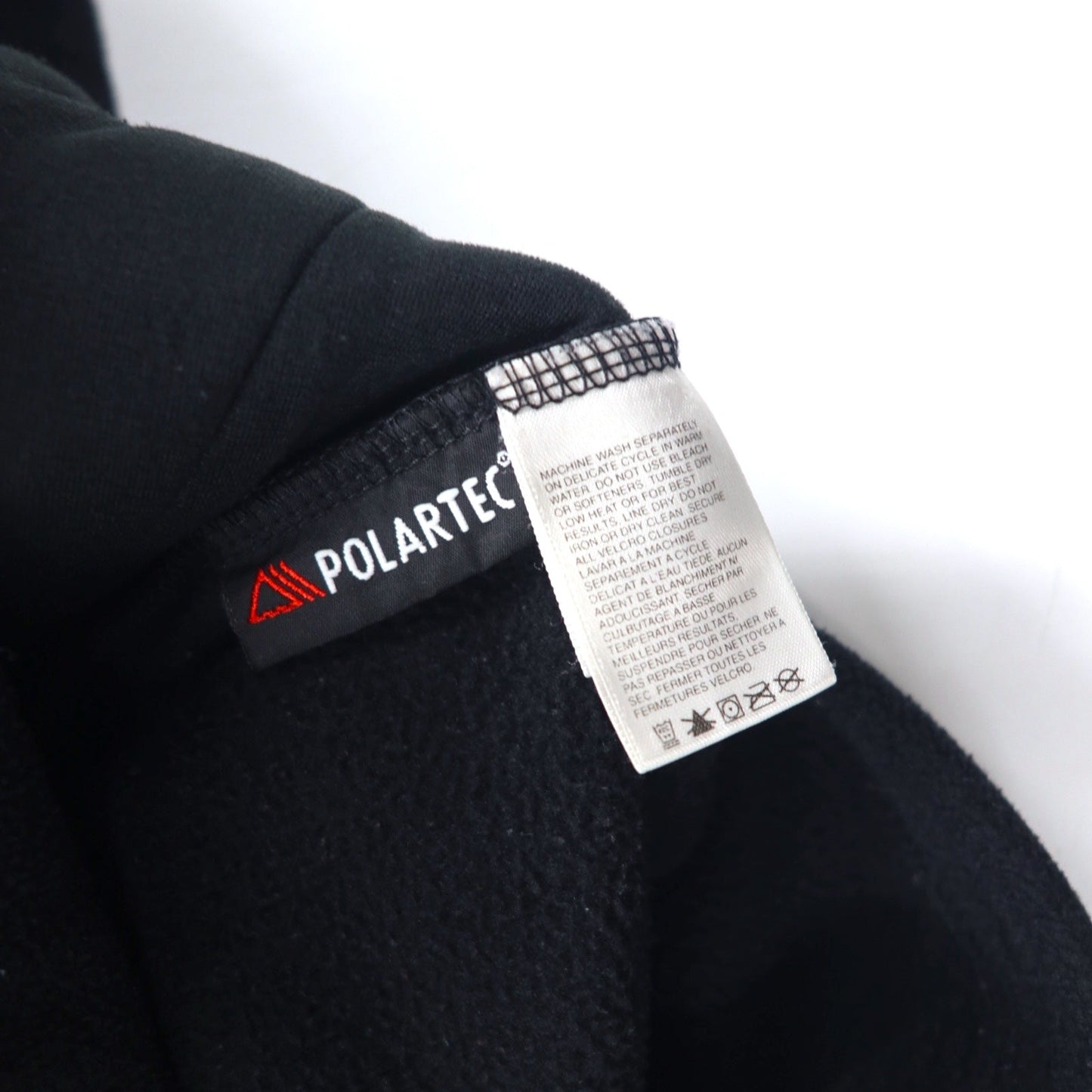 THE NORTH FACE Polartec Fleece Jacket, Size M, Black, Polyester, Center Logo Embroidery, Drawcord