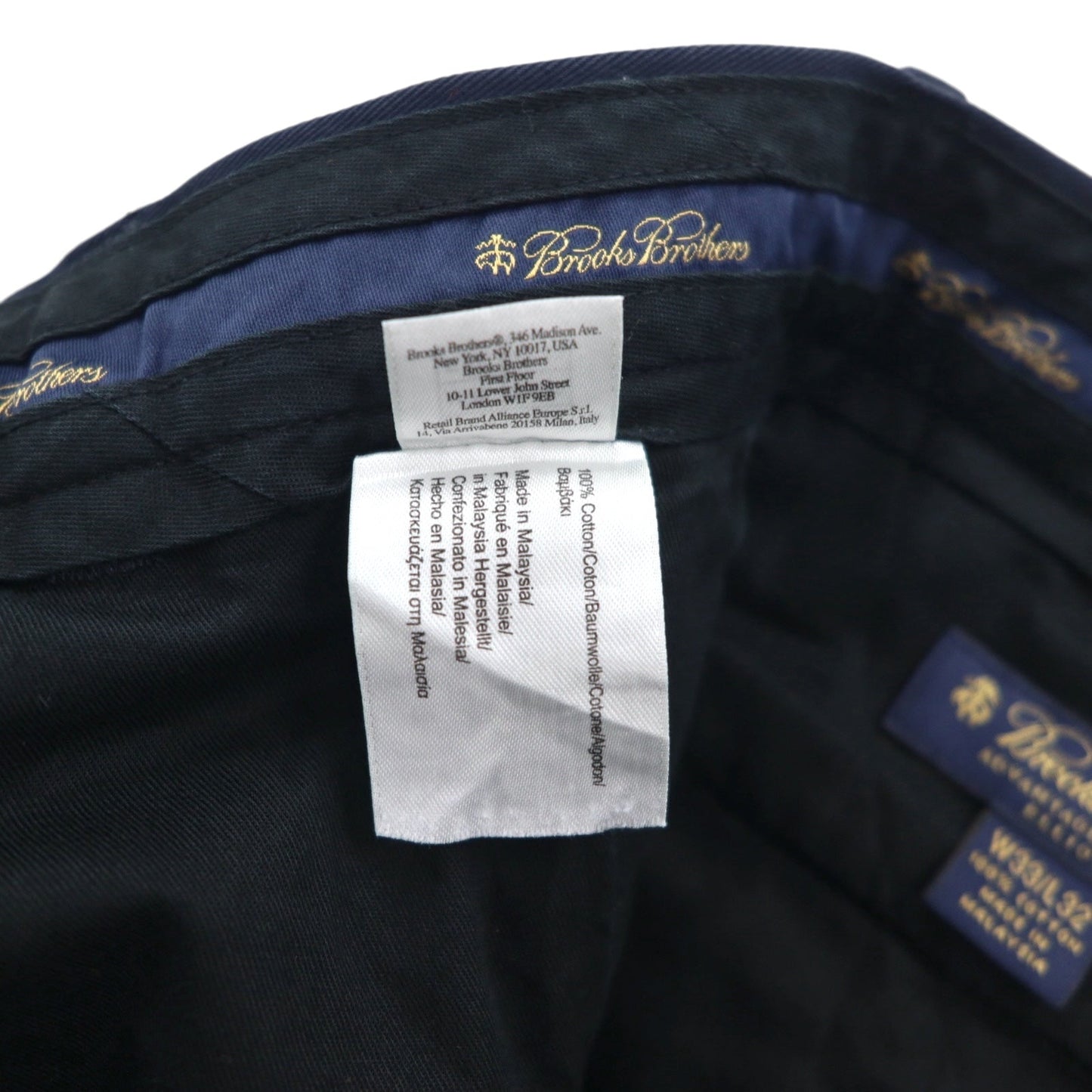 Brooks Brothers ADVANTAGE CHINO ELLIOT 2-Puck Wide Leg Chino Pants, Size M, Navy, Cotton