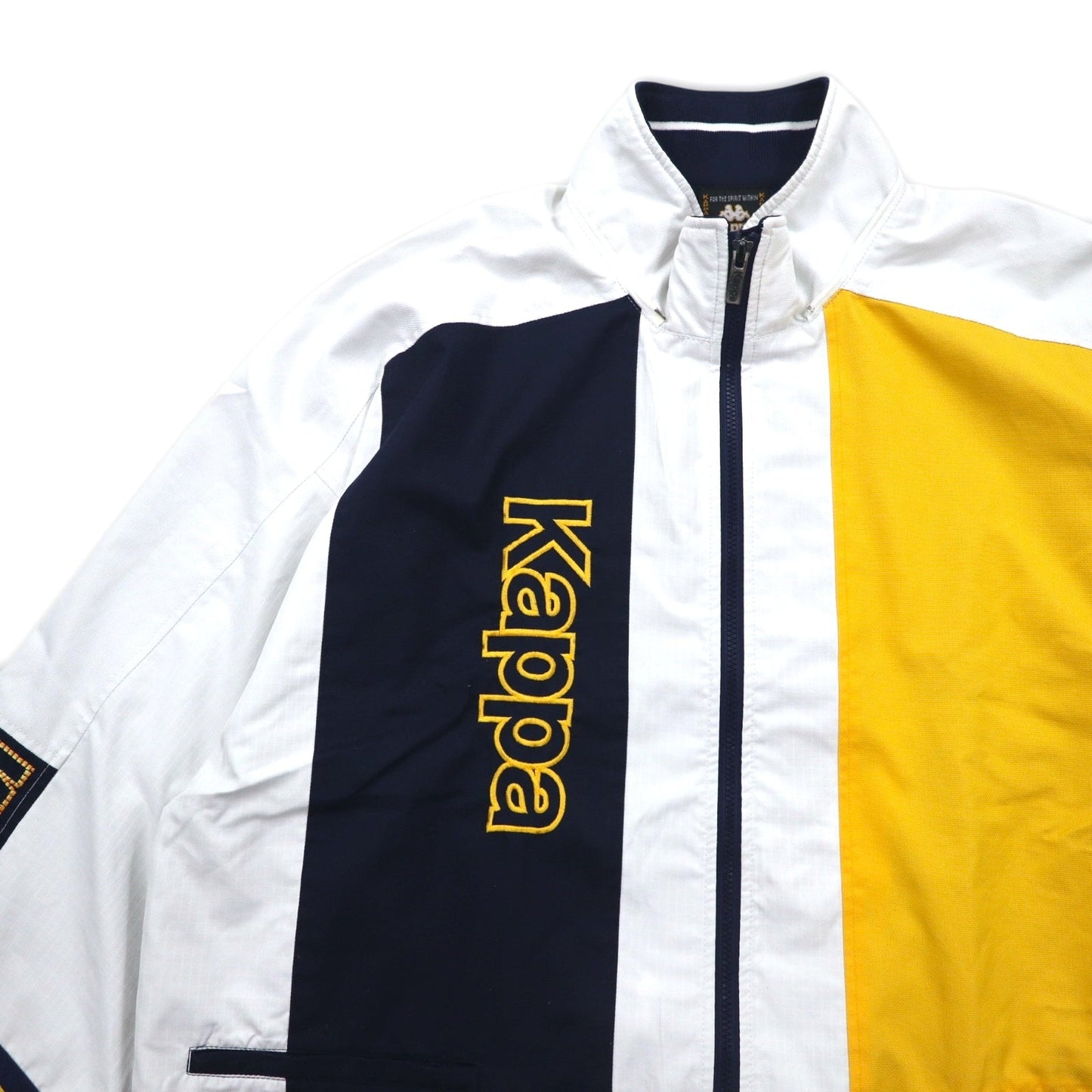 KAPPA 90年代 トラックジャケット ジャージ XL ホワイト カラーブロック メッシュライナー ロゴ刺繍