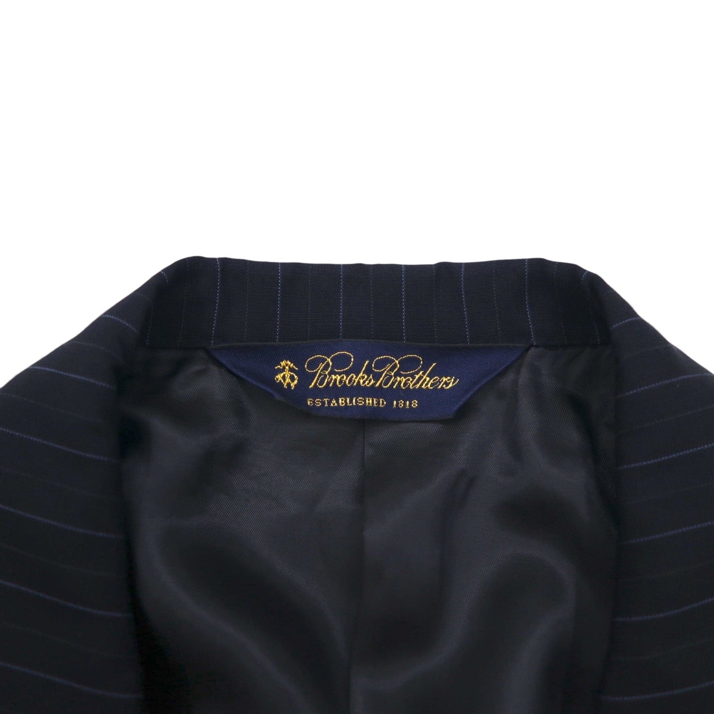 Brooks Brothers 3B Suit Set, Size M, Navy Striped Wool, Made in Japan