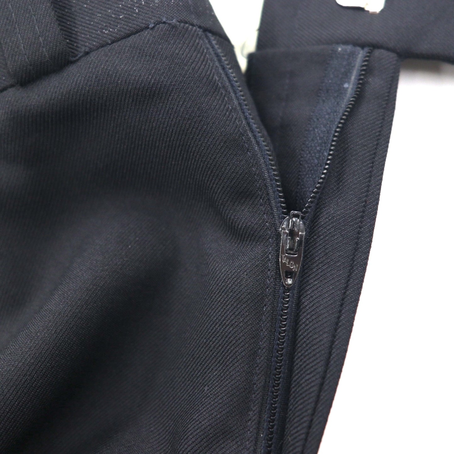 70s Vintage Trousers, Center Press, Flared Slacks, Size L, Black, Rocket TALON Zipper