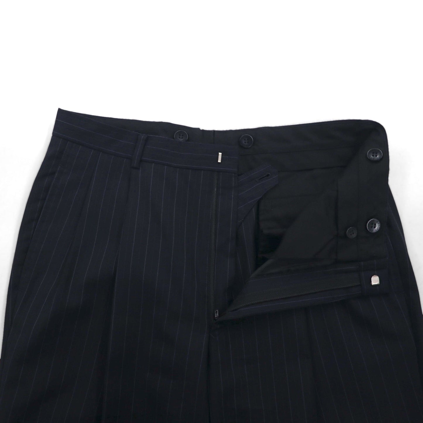Brooks Brothers 3B Suit Set, Size M, Navy Striped Wool, Made in Japan