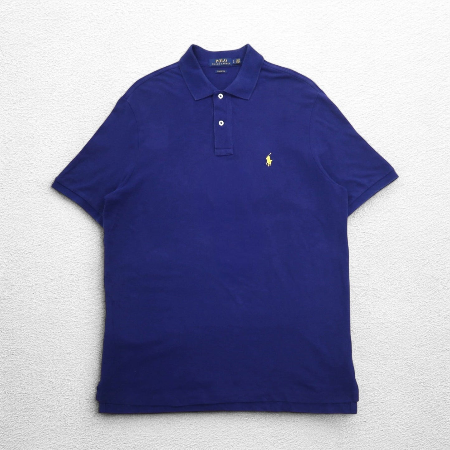 POLO RALPH LAUREN クラシックフィット ポロシャツ L CLASSIC FIT ネイビー コットン 鹿の子 スモールポニー刺繍