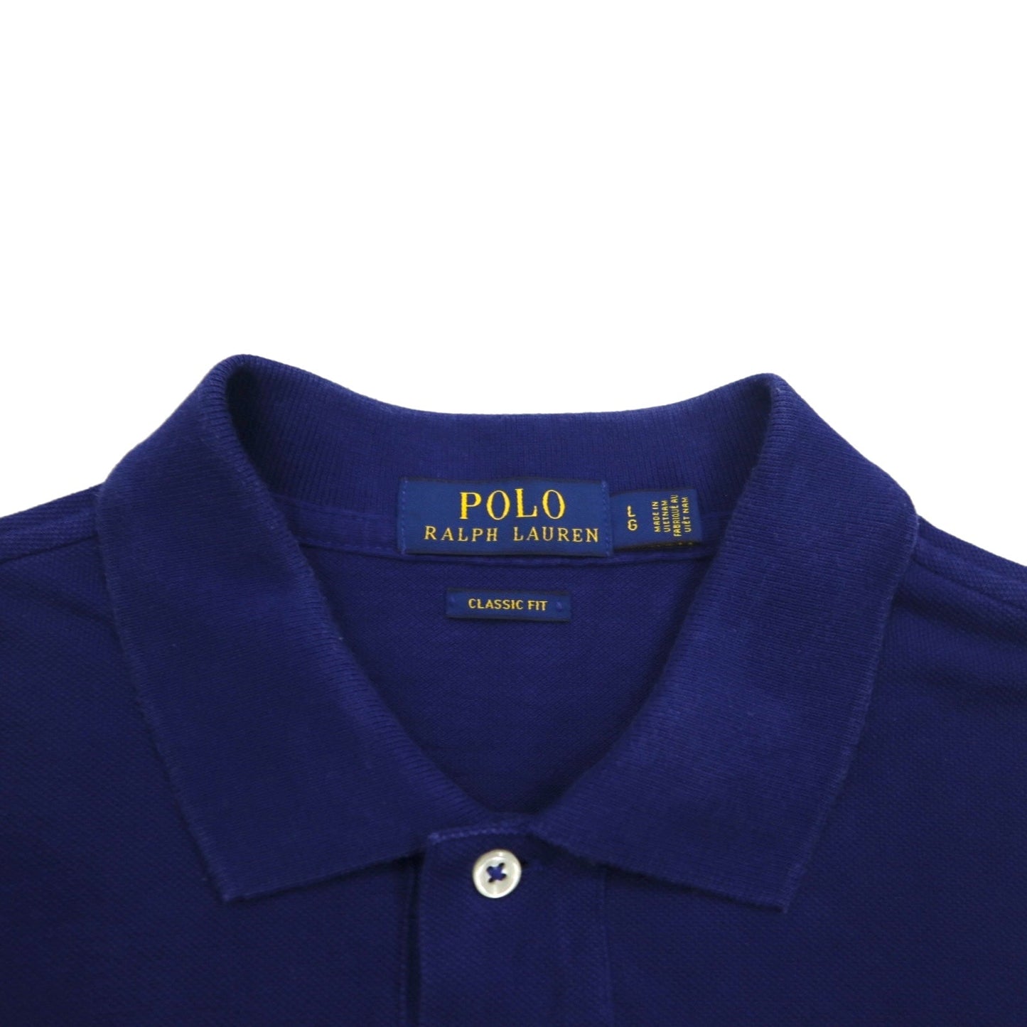 POLO RALPH LAUREN クラシックフィット ポロシャツ L CLASSIC FIT ネイビー コットン 鹿の子 スモールポニー刺繍