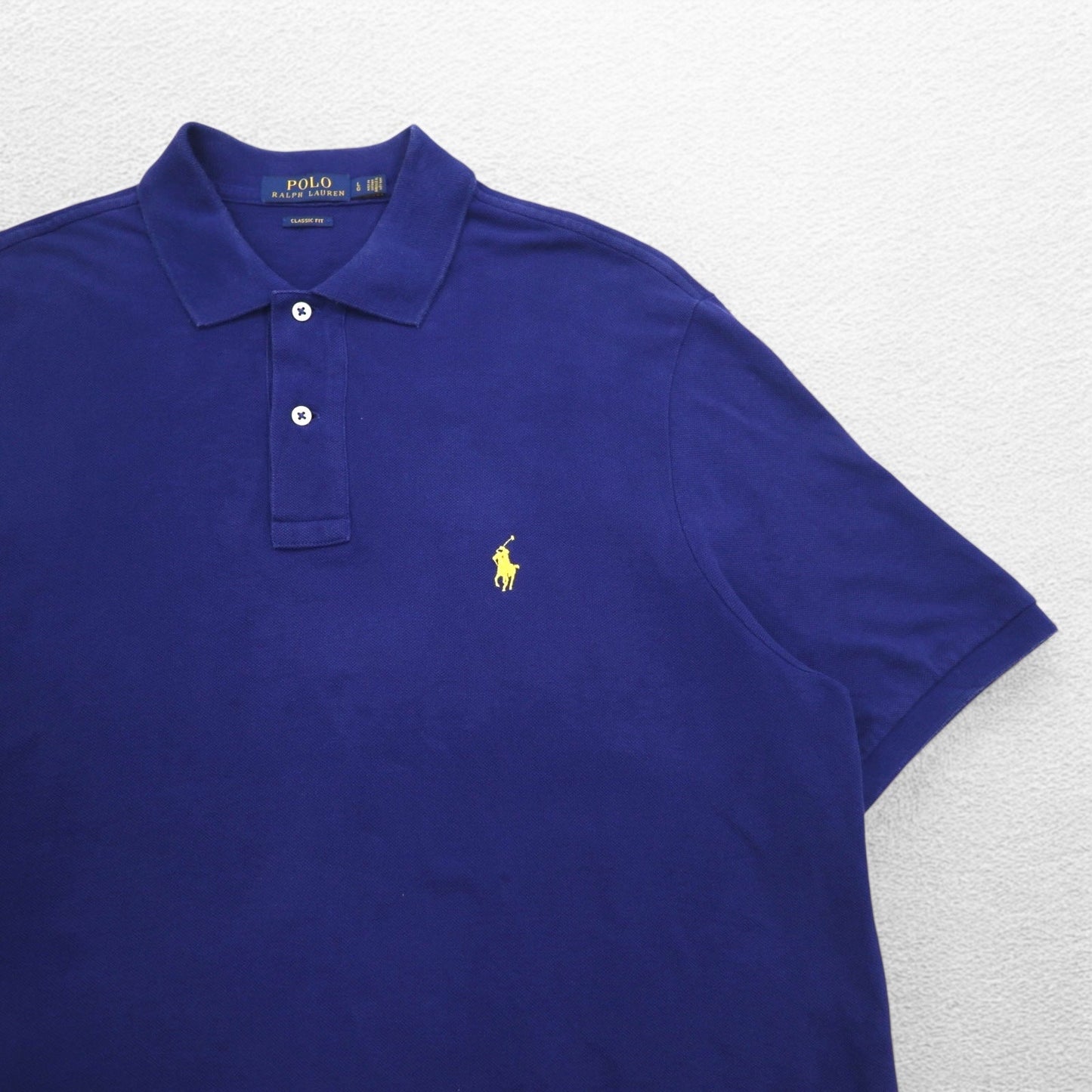 POLO RALPH LAUREN クラシックフィット ポロシャツ L CLASSIC FIT ネイビー コットン 鹿の子 スモールポニー刺繍