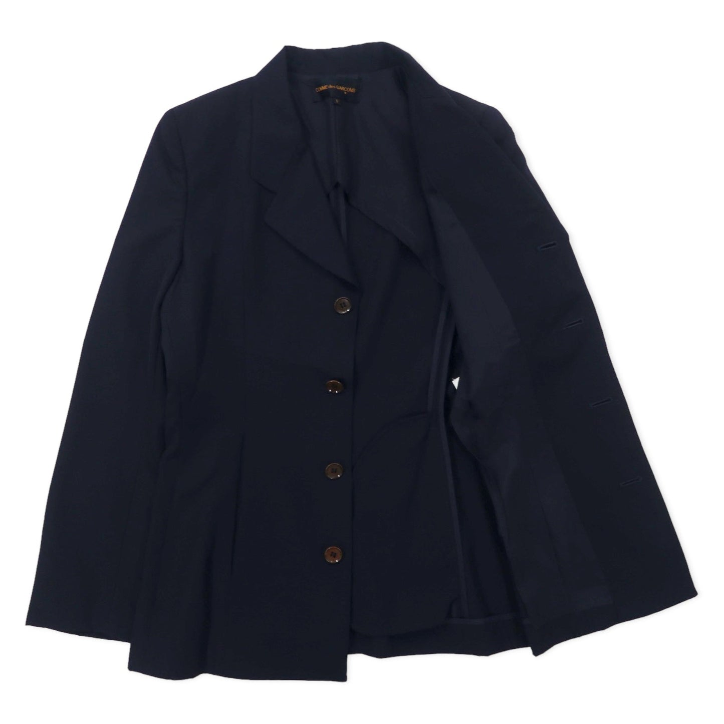 COMME des GARÇONS 90s 4B Tailored Jacket, Size Small, Navy Wool, GJ-11052S, Made in Japan