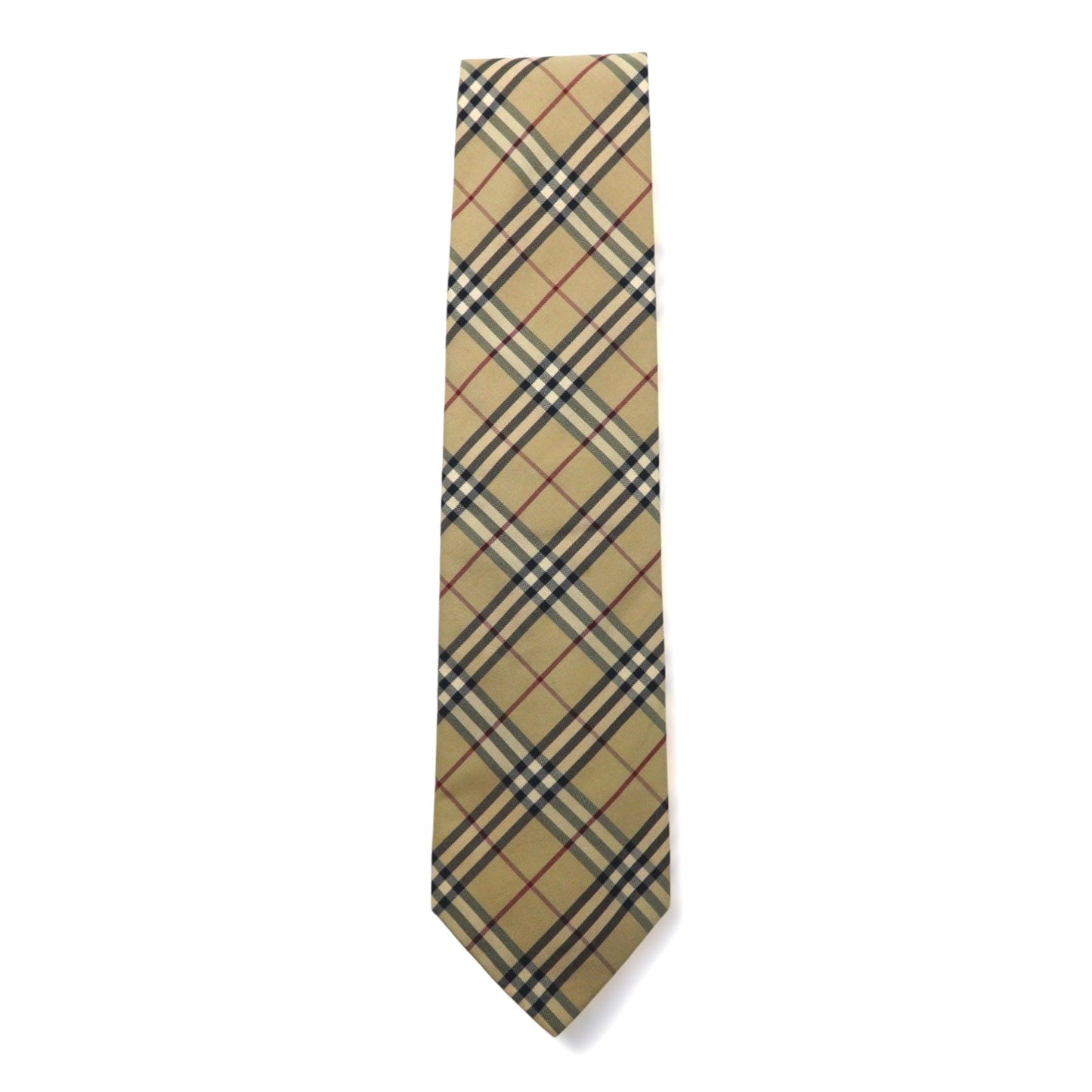 BURBERRY Made in Italy Nova Check Tie in Beige Silk
