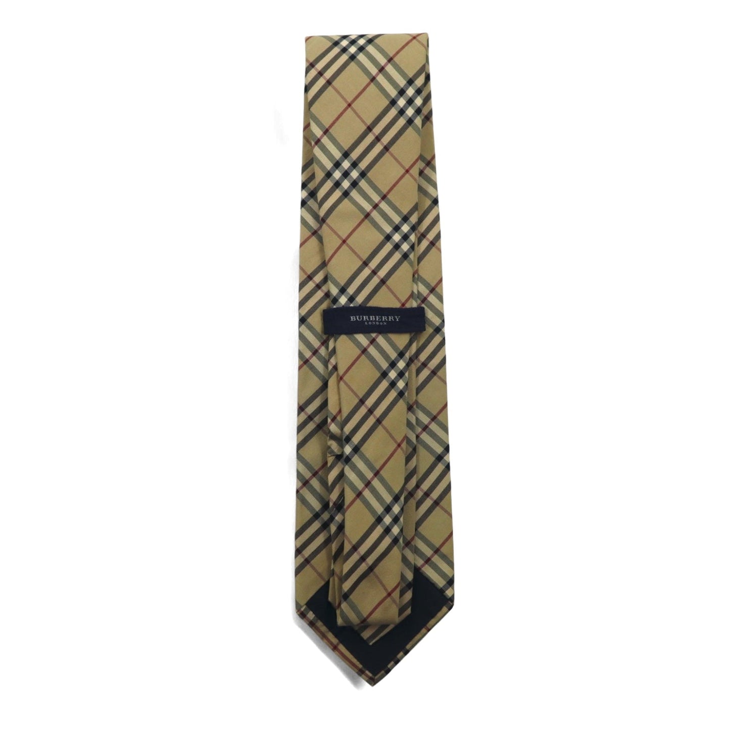 BURBERRY Made in Italy Nova Check Tie in Beige Silk