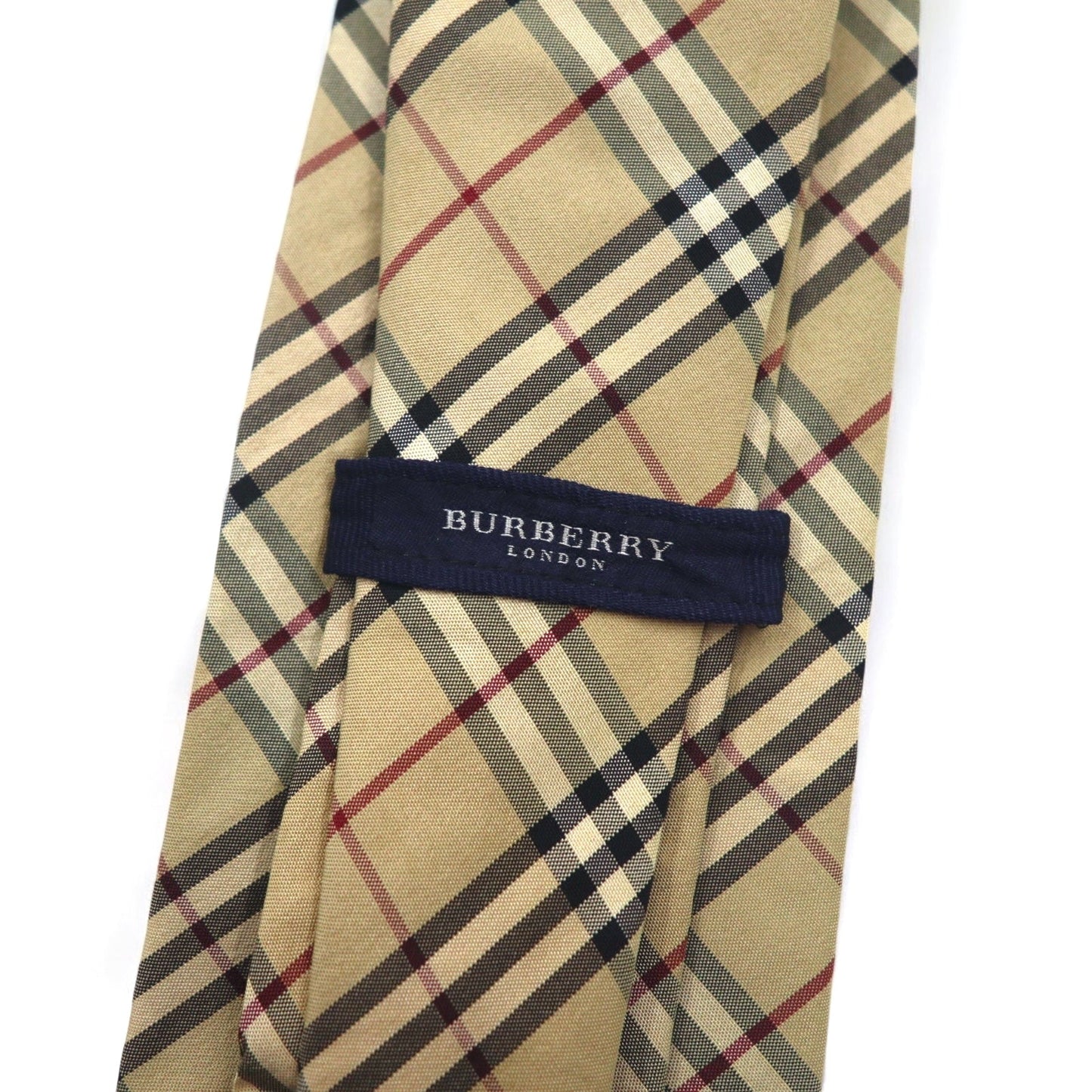 BURBERRY Made in Italy Nova Check Tie in Beige Silk