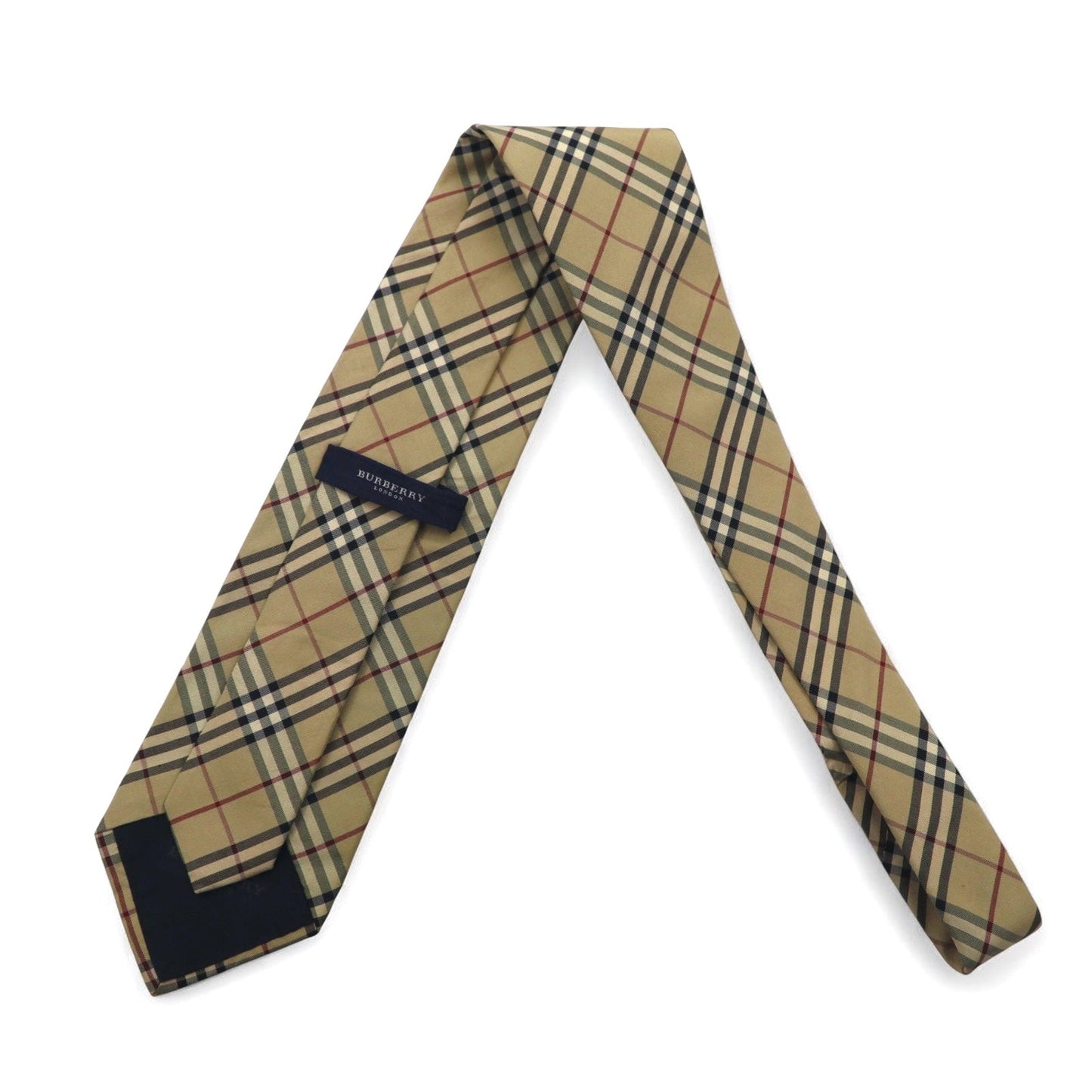 BURBERRY Made in Italy Nova Check Tie in Beige Silk