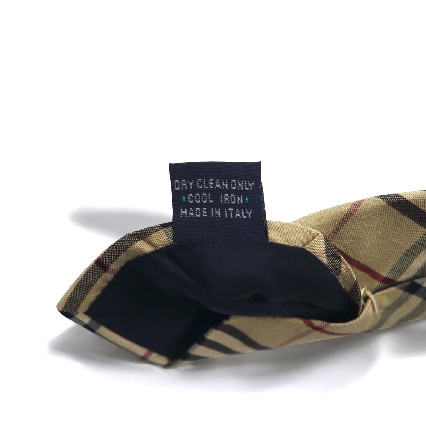 BURBERRY Made in Italy Nova Check Tie in Beige Silk