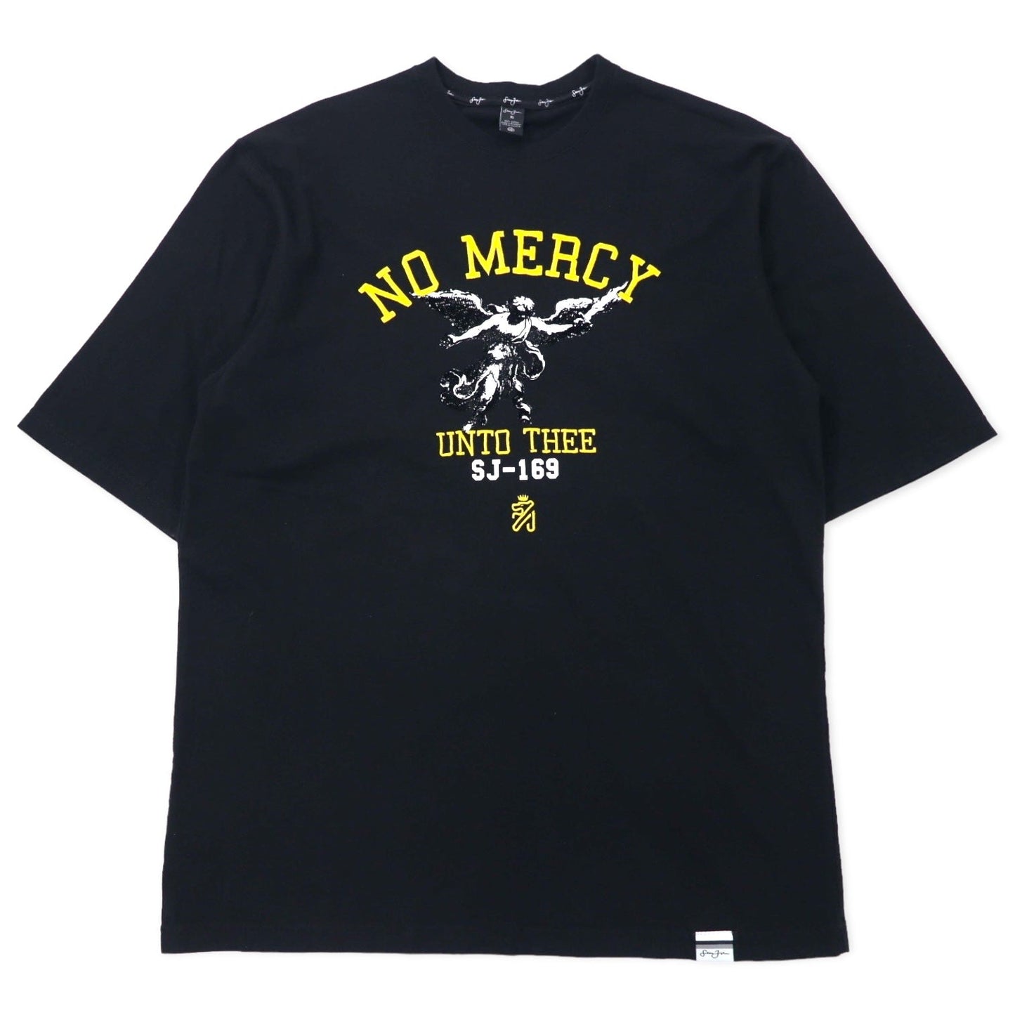 Sean John 2000s NO MERCY Embroidered T-Shirt, Black, Cotton, XL, Oversized