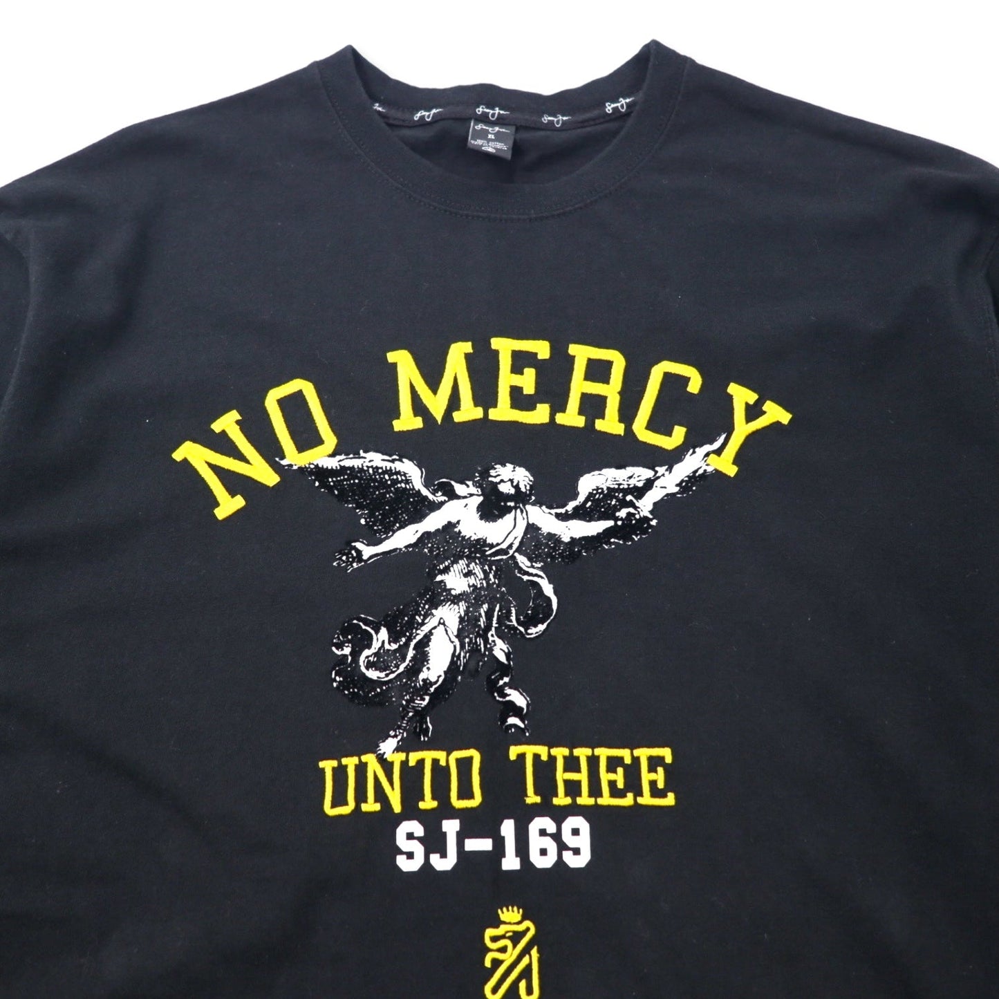 Sean John 2000s NO MERCY Embroidered T-Shirt, Black, Cotton, XL, Oversized