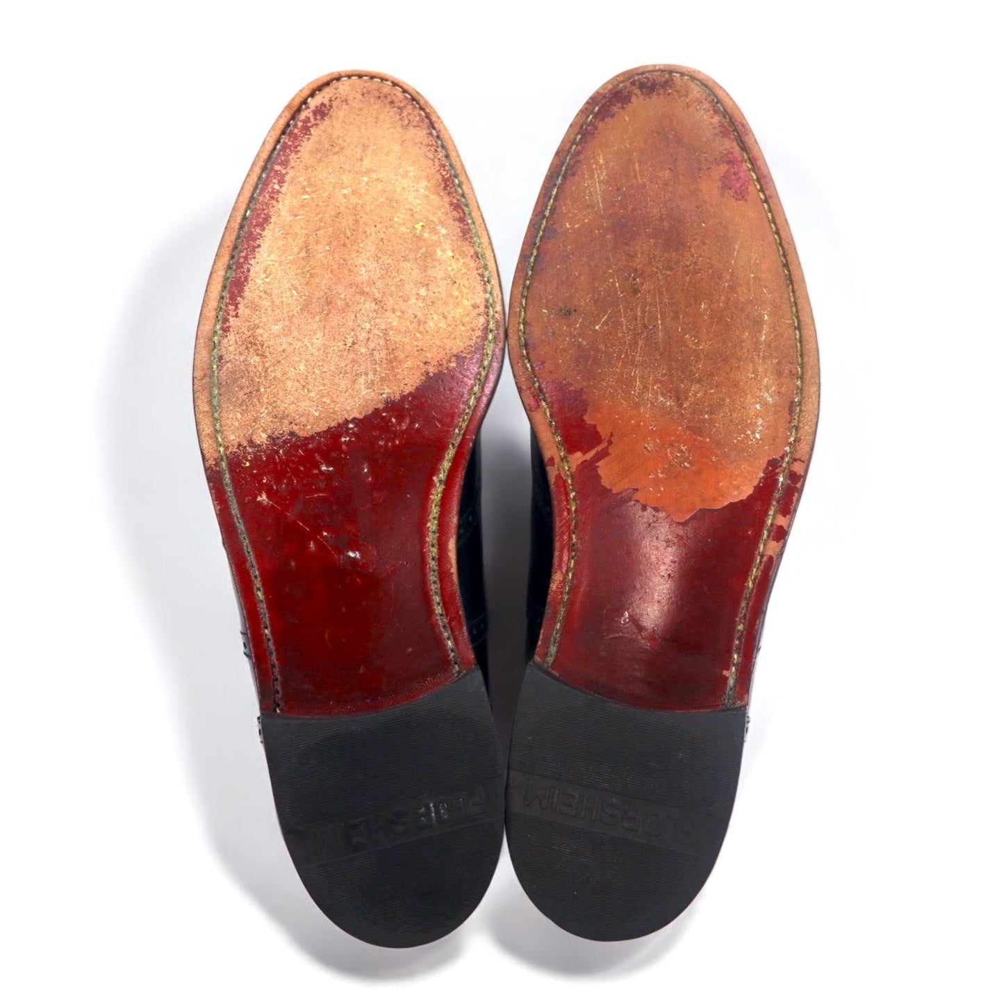 FLORSHEIM 80s Wingtip Medallion Dress Shoes, Size 28cm, Black Leather, 20364