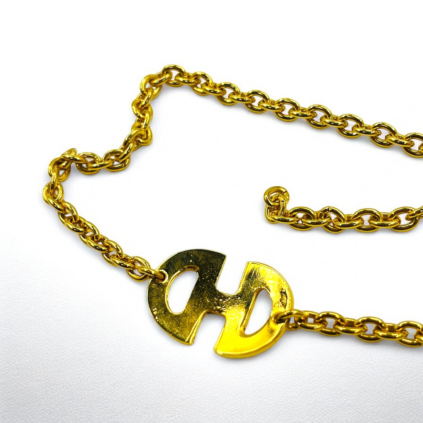 CELINE Vintage Horsebit Choker Necklace Pendant, Gold, Made in Italy