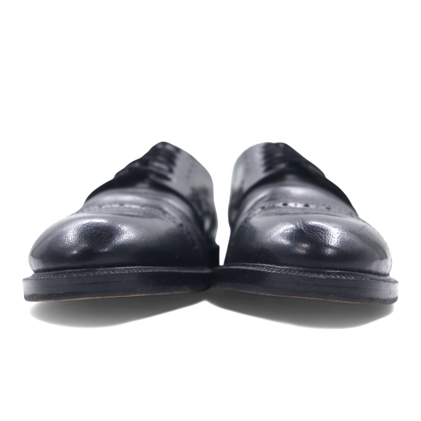 Edward Brothers European-made straight-tip medallion dress shoes, size 25.5cm, black leather