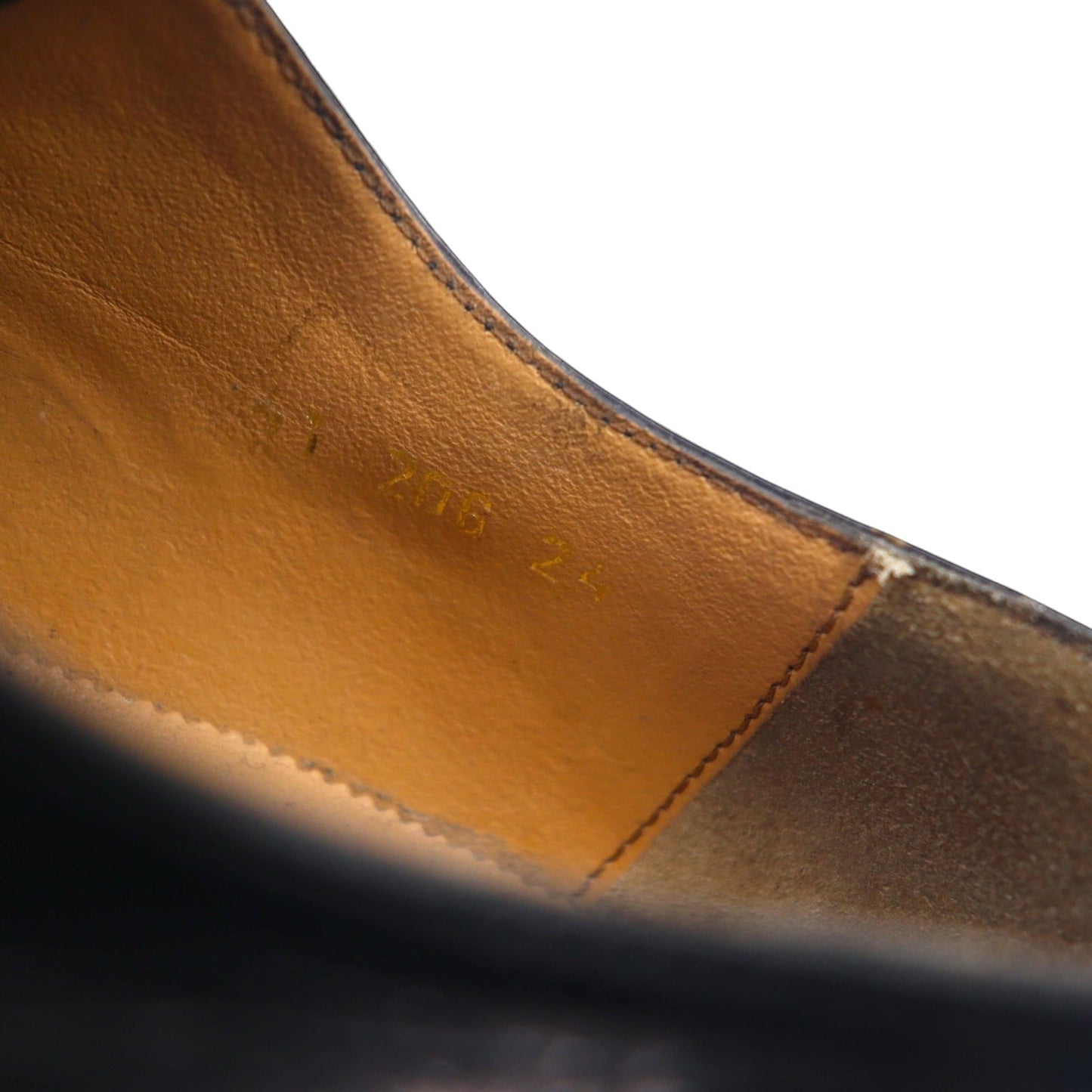 Edward Brothers European-made straight-tip medallion dress shoes, size 25.5cm, black leather