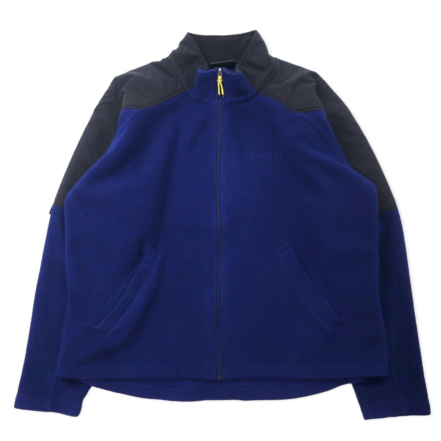Timberland 90s Full-Zip Fleece Jacket, Navy, Polyester, XL, with Nylon and Polyester Trim, One-Point Logo Embroidery, Oversized