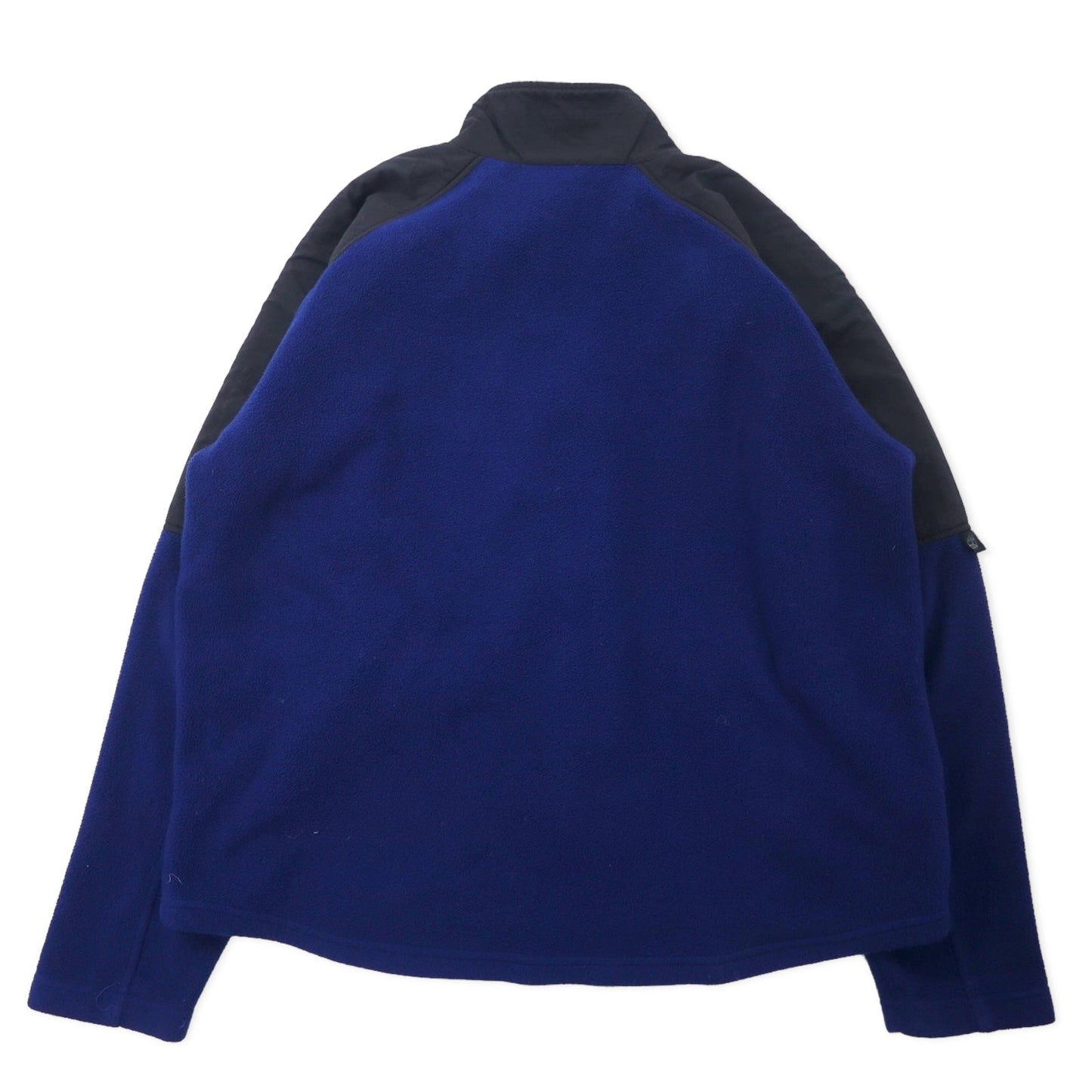 Timberland 90s Full-Zip Fleece Jacket, Navy, Polyester, XL, with Nylon and Polyester Trim, One-Point Logo Embroidery, Oversized