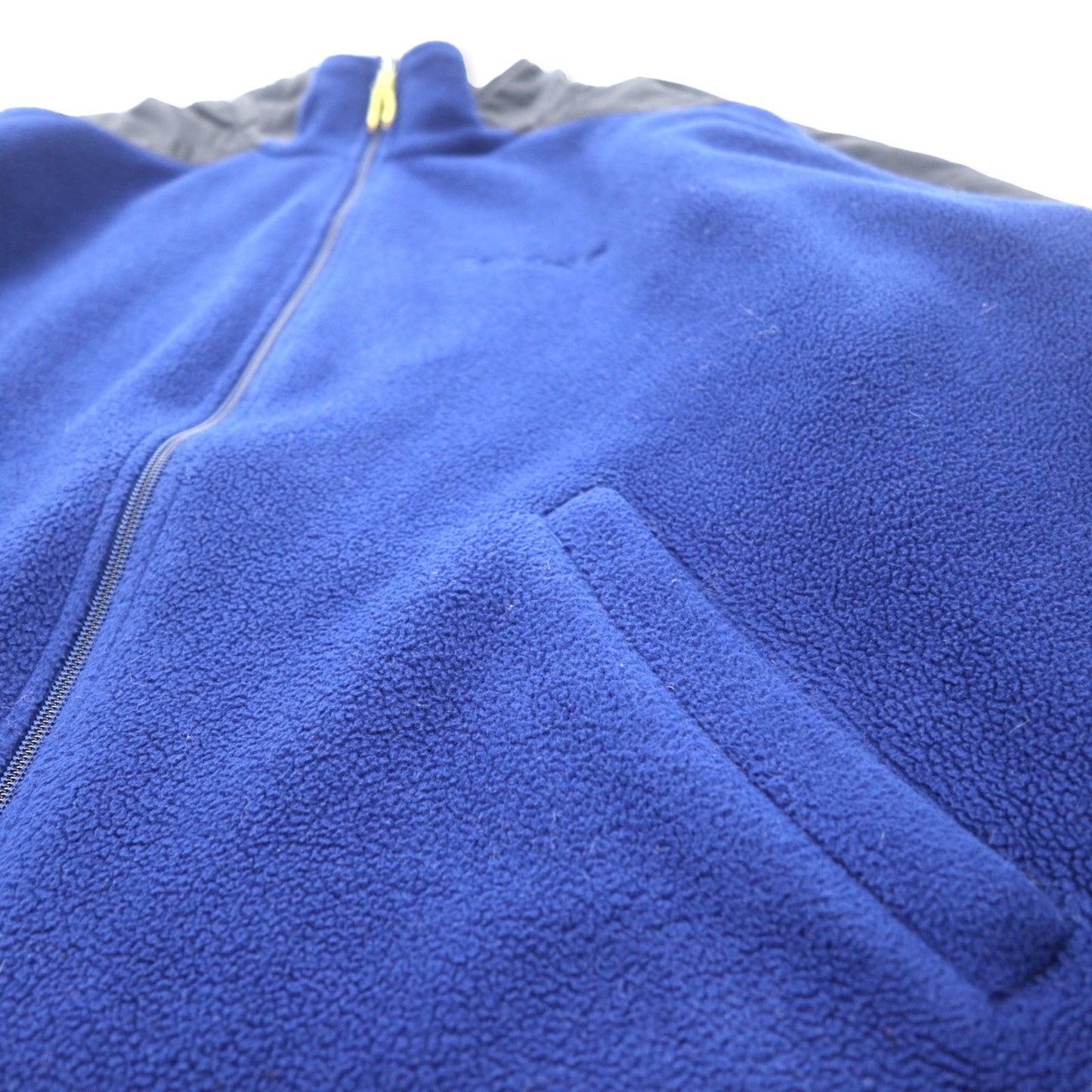 Timberland 90s Full-Zip Fleece Jacket, Navy, Polyester, XL, with Nylon and Polyester Trim, One-Point Logo Embroidery, Oversized