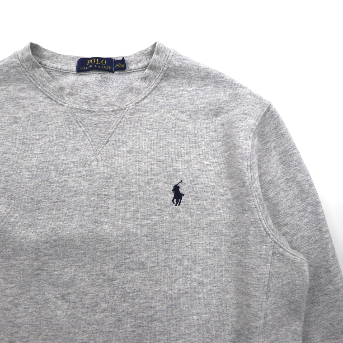 Polo Ralph Lauren 前V スウェット トレーナー S グレー スモールポニー 刺繡 ロゴ