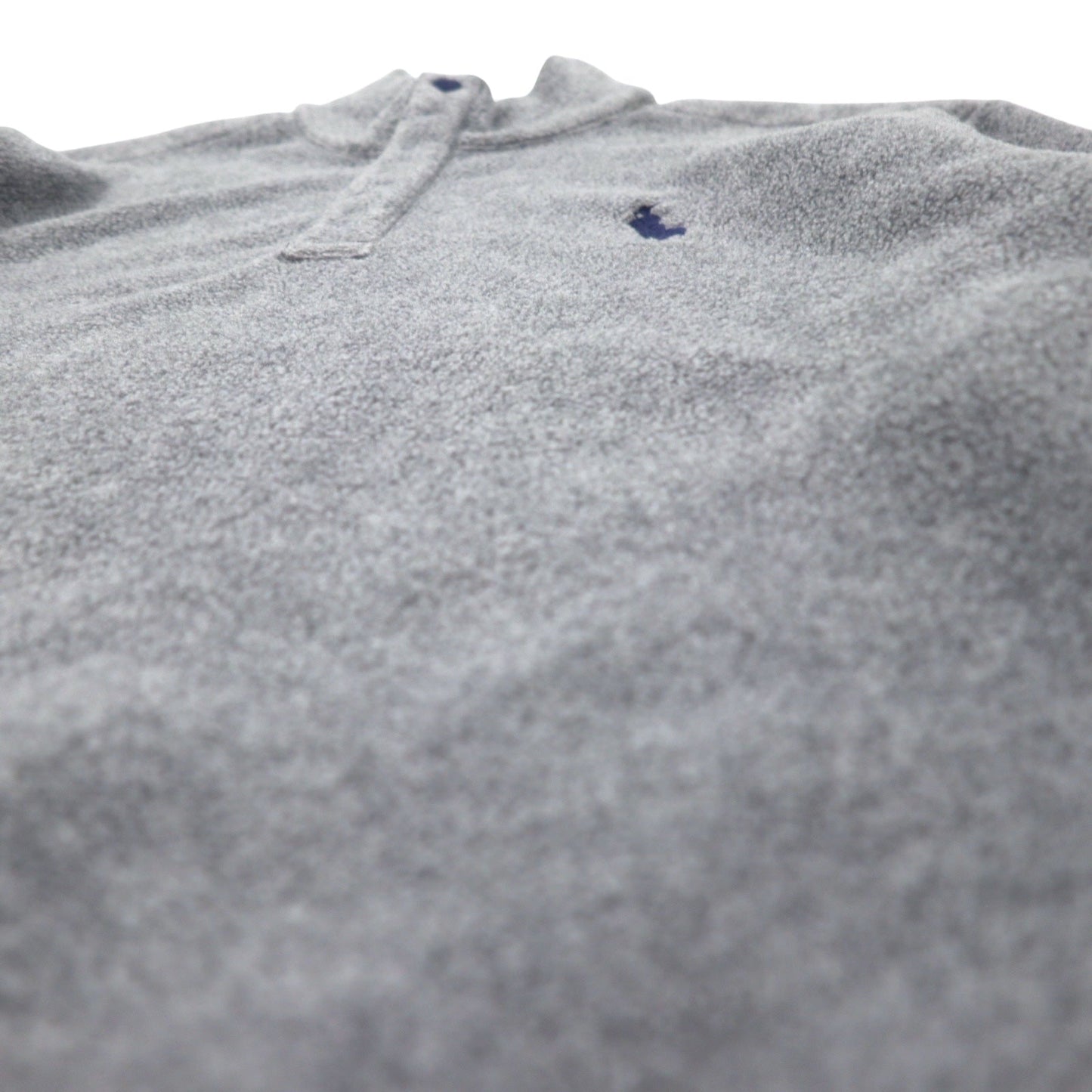 POLO GOLF RALPH LAUREN 90年代 ハーフスナップ フリースジャケット XL グレー ポリエステル ドローコード