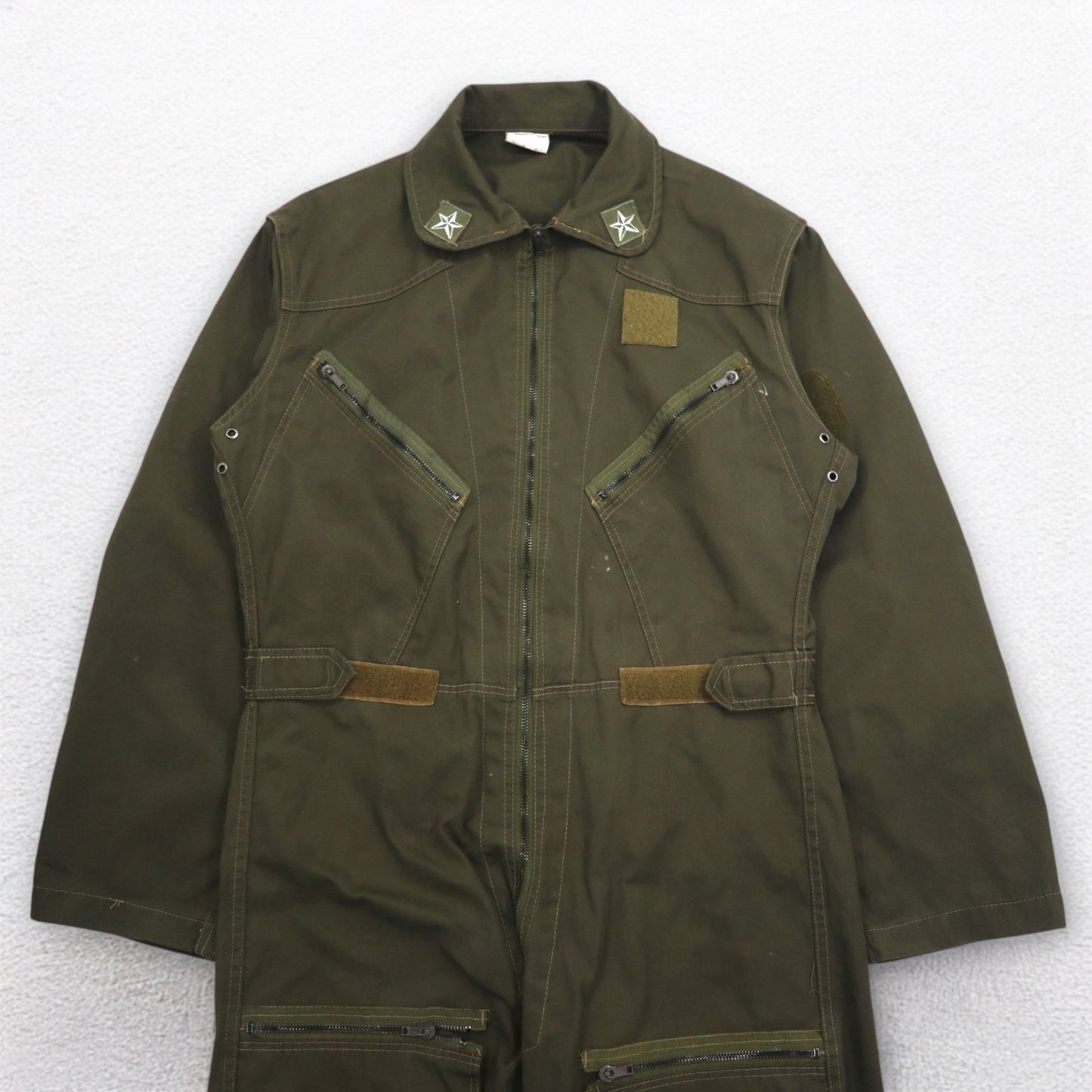 Italian Military Flight Jumpsuit, Size M, Khaki Cotton, Military Style