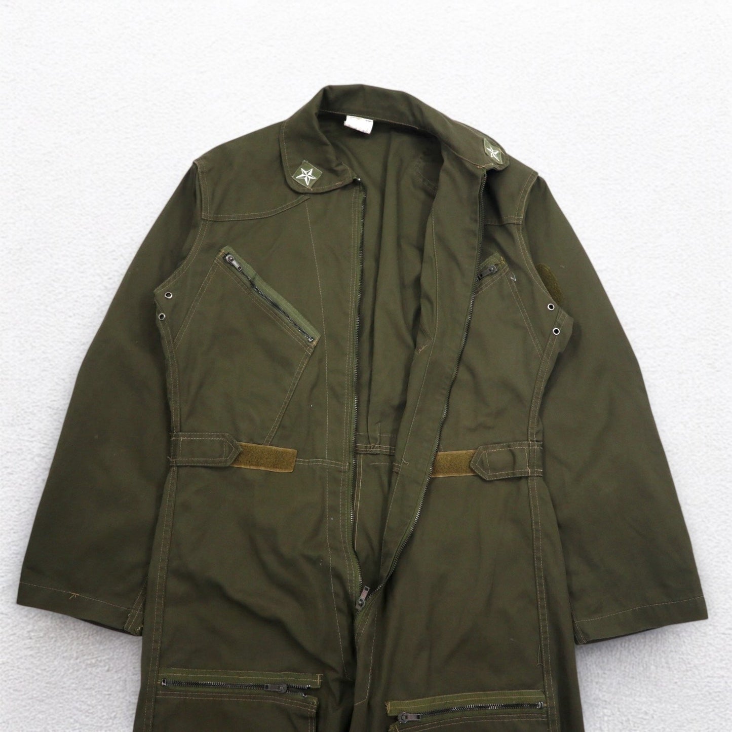 Italian Military Flight Jumpsuit, Size M, Khaki Cotton, Military Style