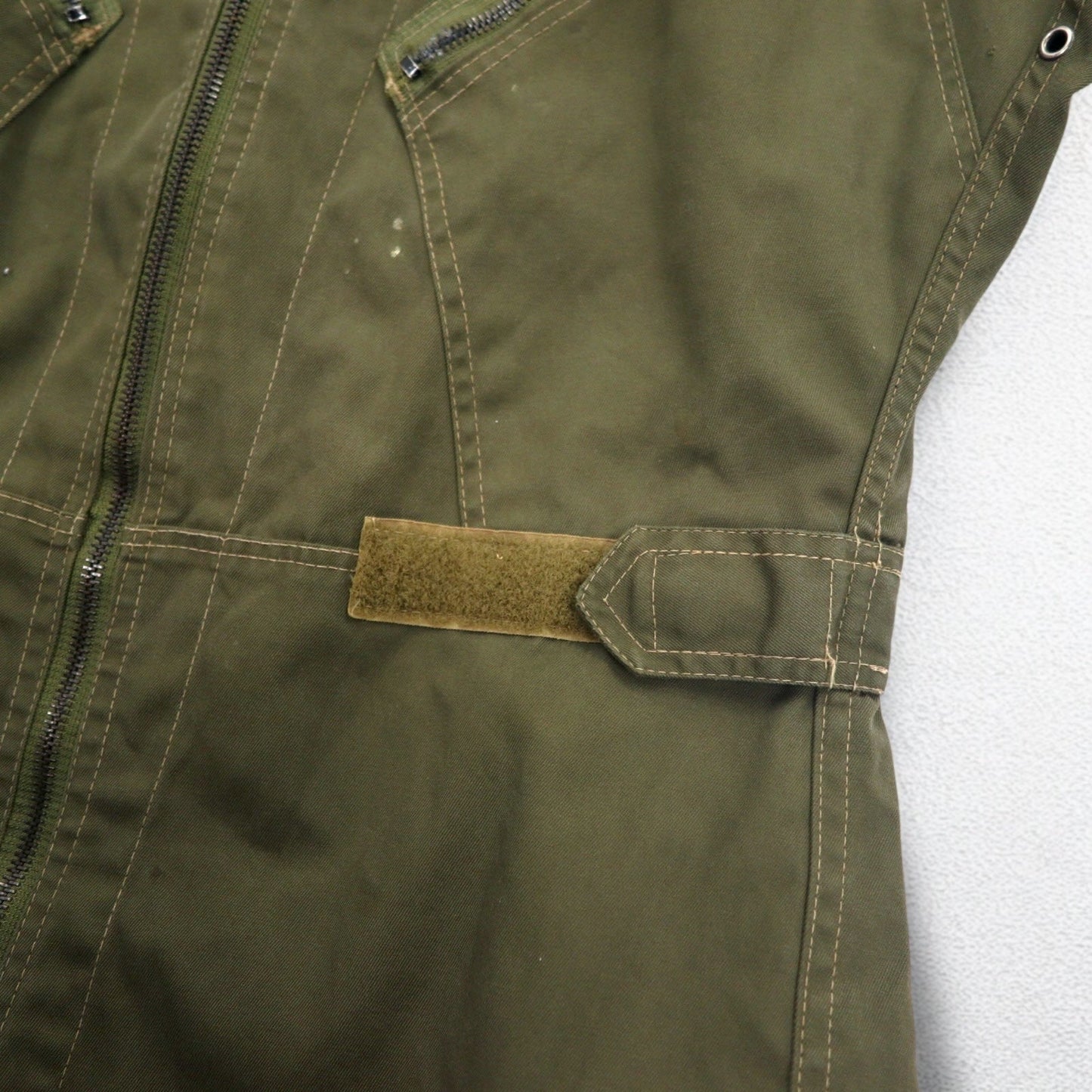 Italian Military Flight Jumpsuit, Size M, Khaki Cotton, Military Style