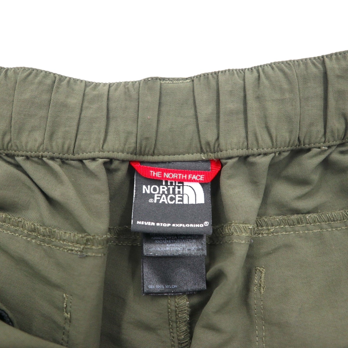 THE NORTH FACE アウトドア 2WAY コンバーチブル カーゴパンツ ショートパンツ  M カーキ ナイロン US規格 AJFB