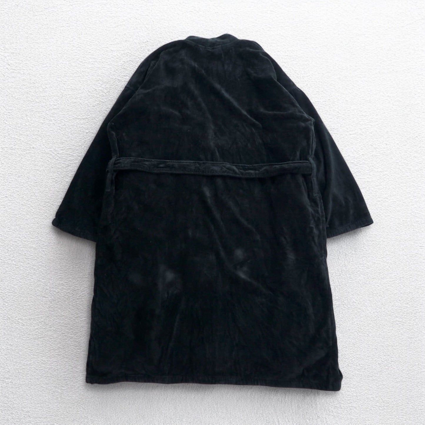 POLO RALPH LAUREN Pile Robe Coat Gown, L/XL, Black Cotton, Belted