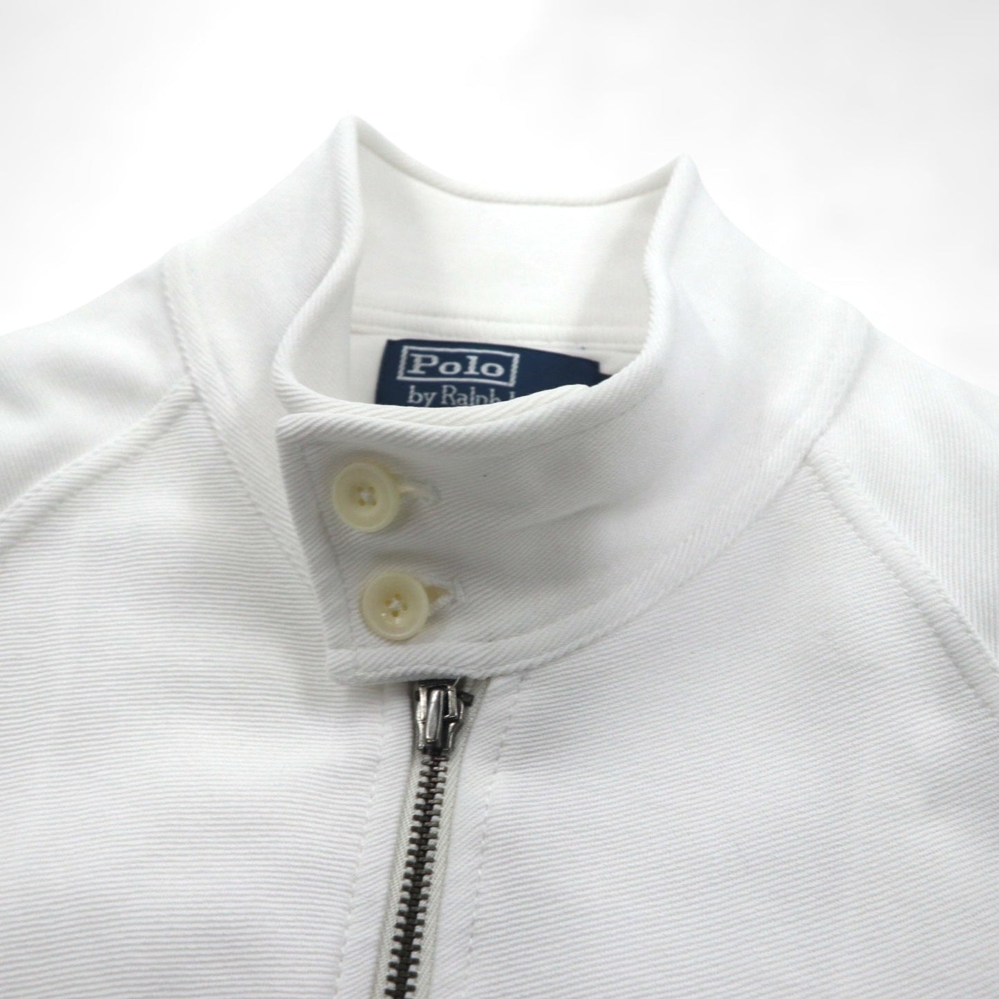 Polo Ralph Lauren 90年代 スタンドカラー ジップアップジャケット M ホワイト コットン