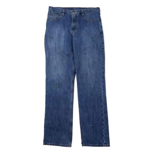 Carhartt Relaxed Fit Denim Pants, Size 34, Blue Cotton, Zipper Fly, 101483-980, Made in Mexico