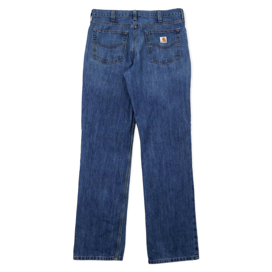 Carhartt Relaxed Fit Denim Pants, Size 34, Blue Cotton, Zipper Fly, 101483-980, Made in Mexico
