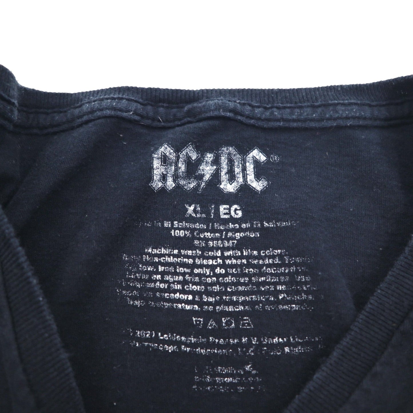 AC/DC 00s Rock Band T-Shirt, Black Cotton, XL, HIGH VOLTAGE