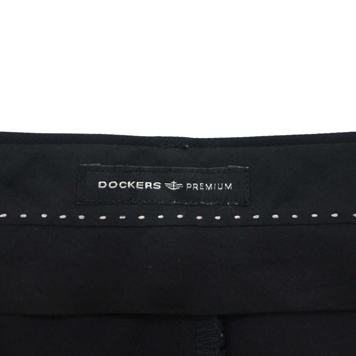 DOCKERS PREMIUM (Levi's) Relaxed Fit Double-Tuck Wide Leg Chino Pants, Size L, Navy Cotton