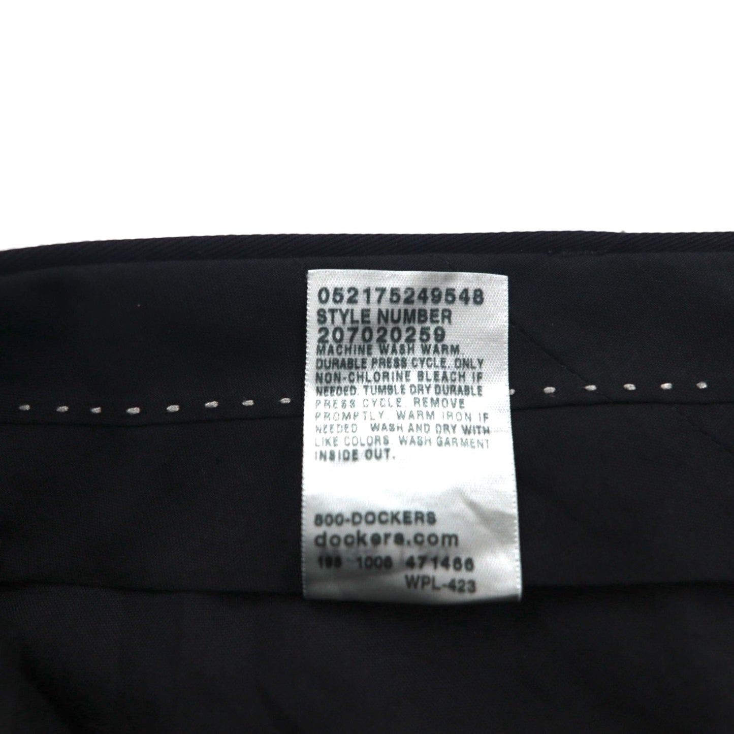 DOCKERS PREMIUM (Levi's) Relaxed Fit Double-Tuck Wide Leg Chino Pants, Size L, Navy Cotton