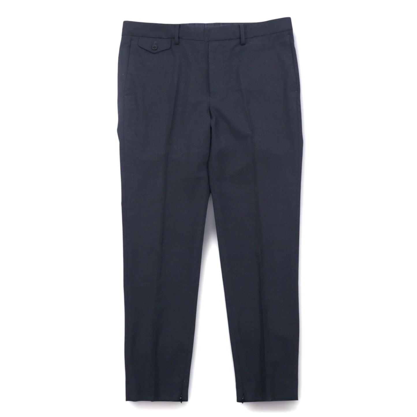URU Zip-Slit Easy Slacks, Size M, Navy Wool, Tapered, 16SUP03, Made in Japan