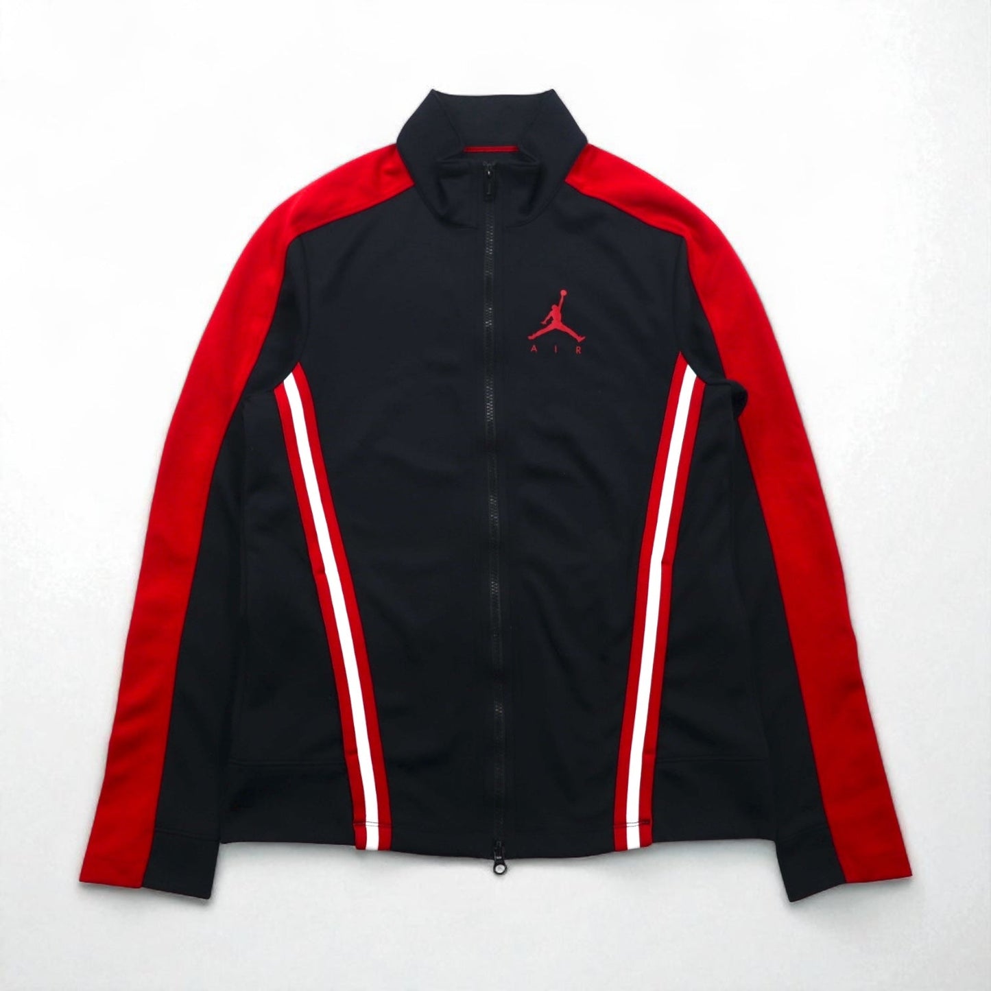 JORDAN BRAND (NIKE) Double-Zip Track Jacket, Size Small, Black and Red, Jumpman