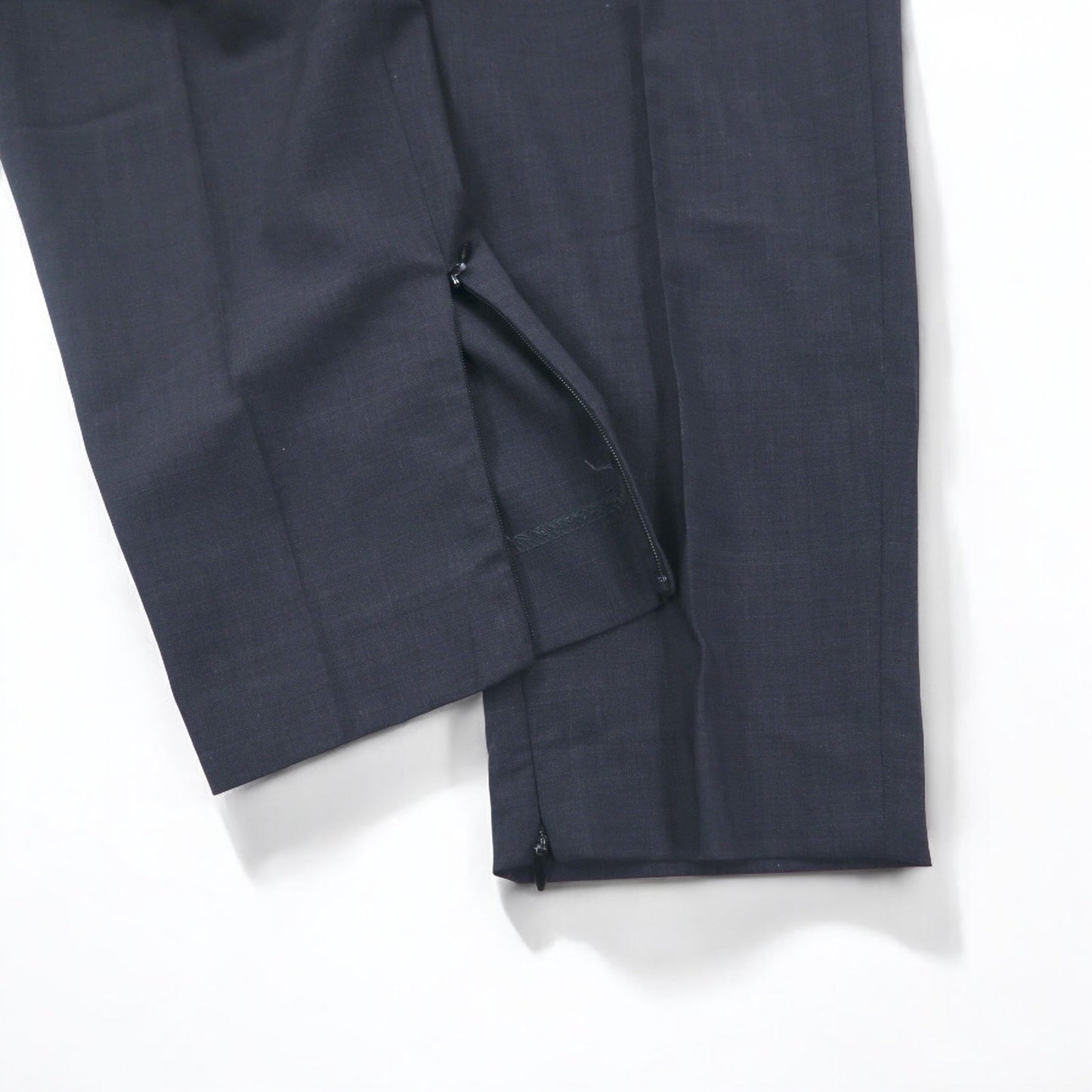 URU Zip-Slit Easy Slacks, Size M, Navy Wool, Tapered, 16SUP03, Made in Japan