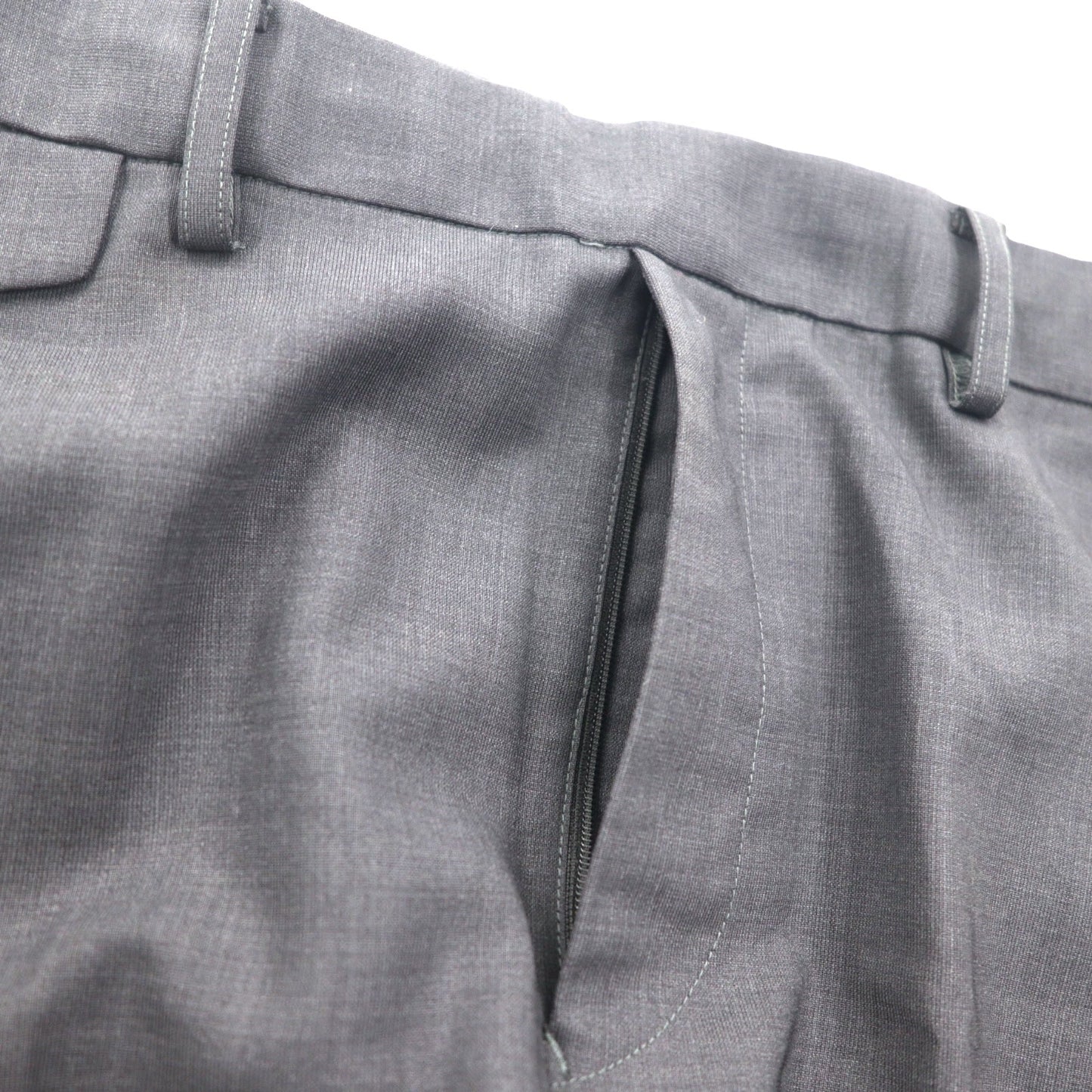 URU Zip-Slit Easy Slacks, Size M, Navy Wool, Tapered, 16SUP03, Made in Japan