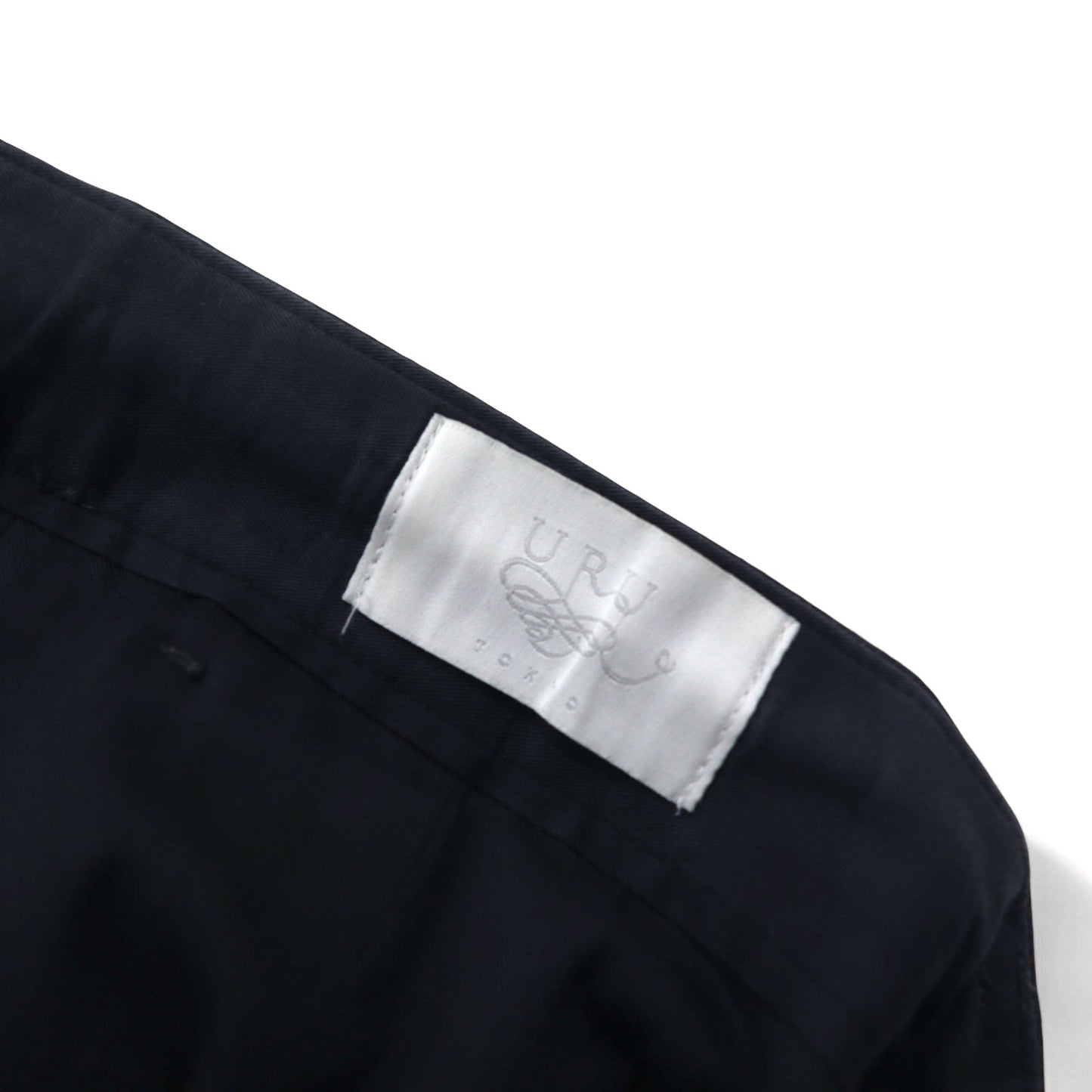 URU Zip-Slit Easy Slacks, Size M, Navy Wool, Tapered, 16SUP03, Made in Japan