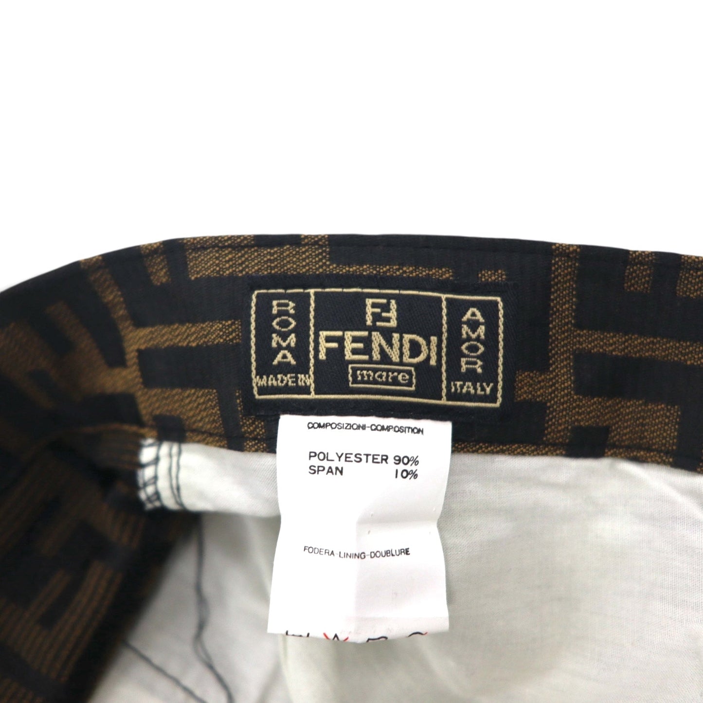 FENDI イタリア製 ヴィンテージ ズッカ柄 スラックス パンツ L ブラウン 総柄 mare 未使用品