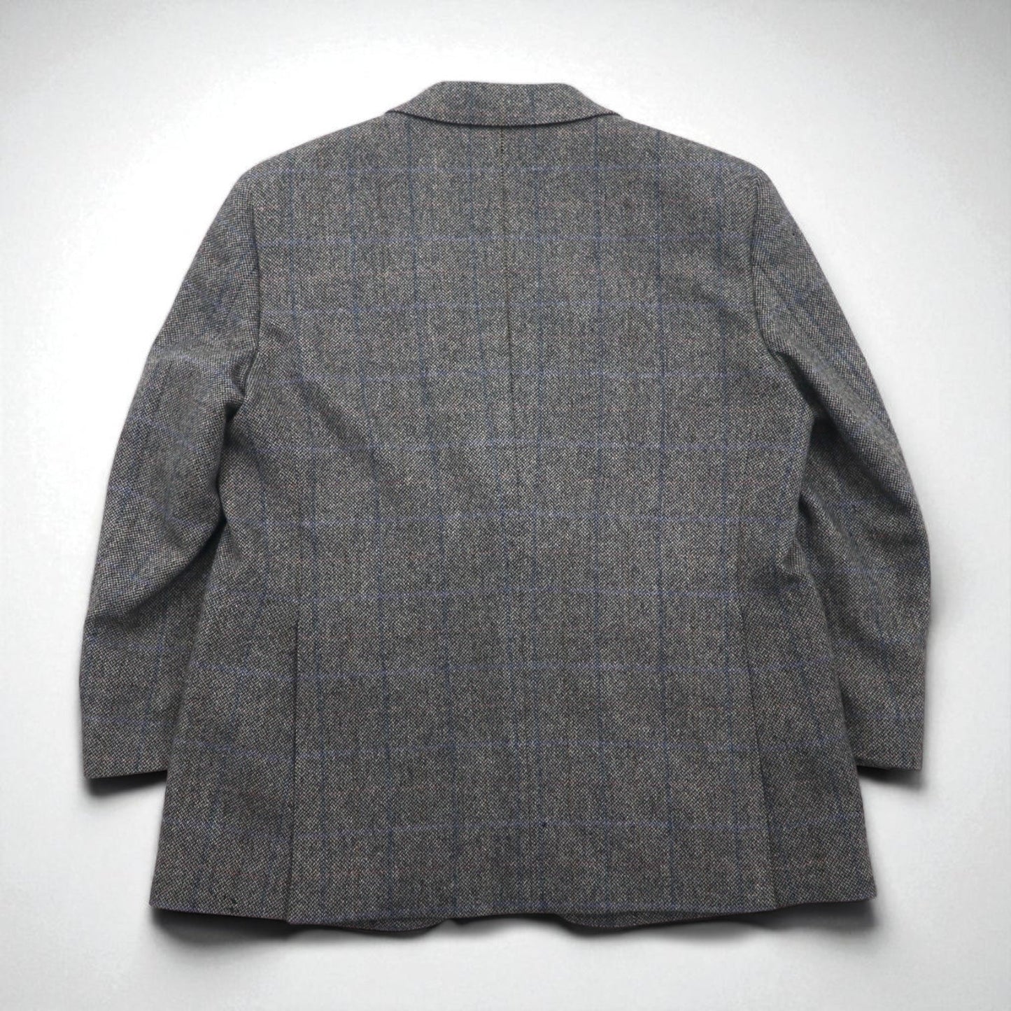BURBERRY 100% Cashmere 2B Tweed Jacket, Size S, Gray Check, Made in Japan