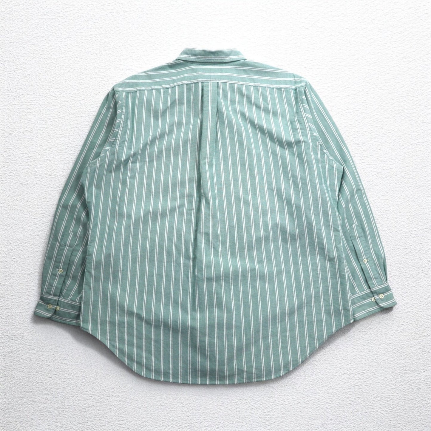 Ralph Lauren 90年代 オックスフォード ボタンダウンシャツ XL グリーン ストライプ スモールポニー刺繍