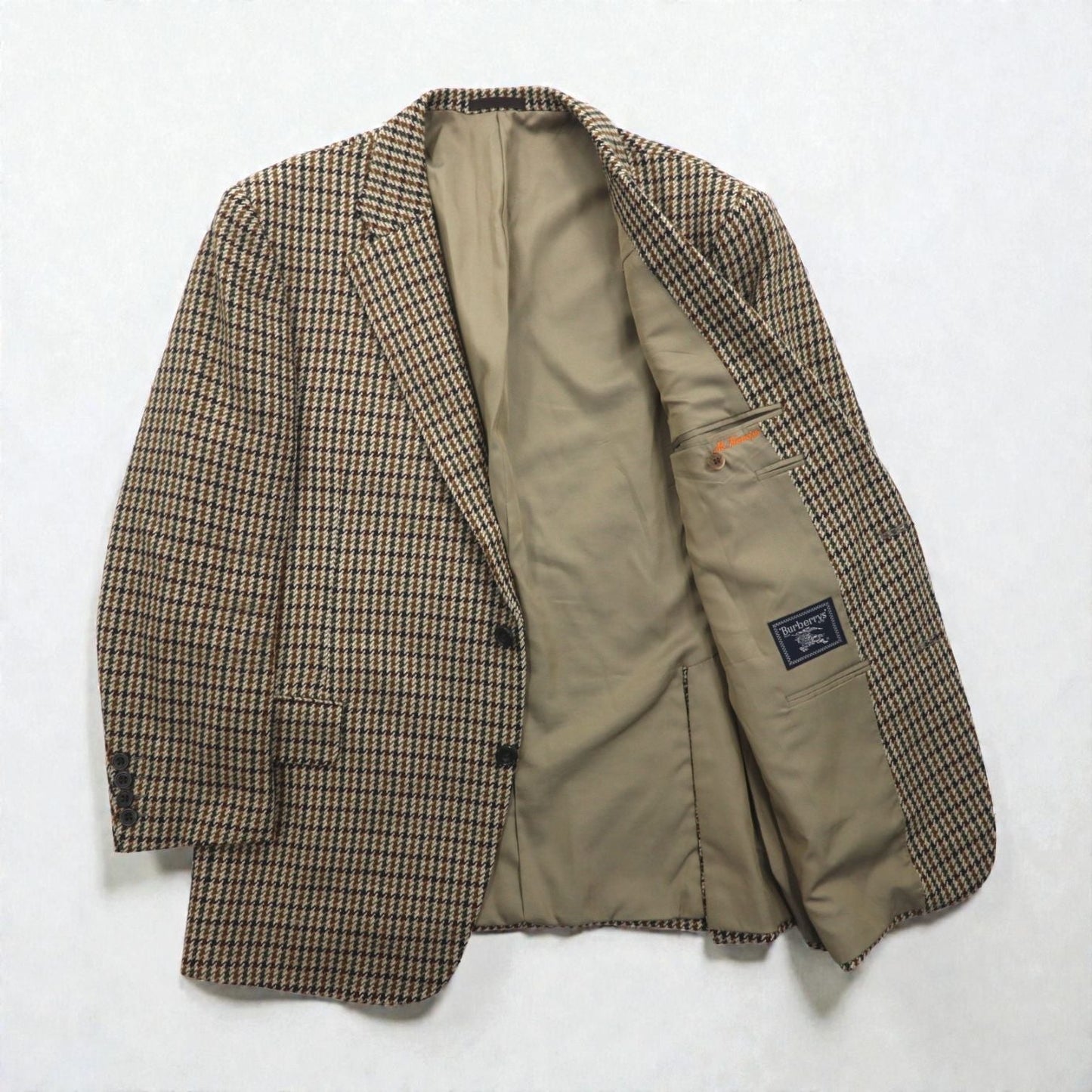 BURBERRY ガンクラブチェック ツイードジャケット 2B テーラードジャケット M ブラウン ウール