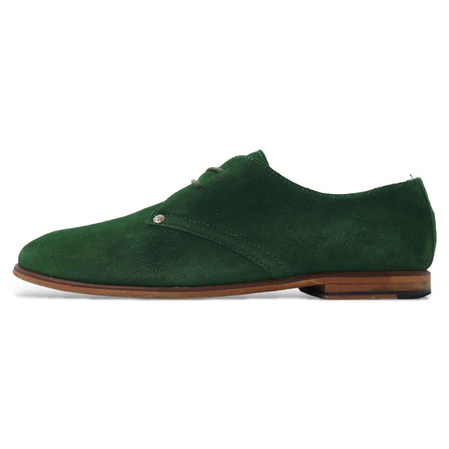 TOMMY HILFIGER ADAM 2A Suede Derby Dress Shoes, Size 27.5cm, Green Leather Plain Toe